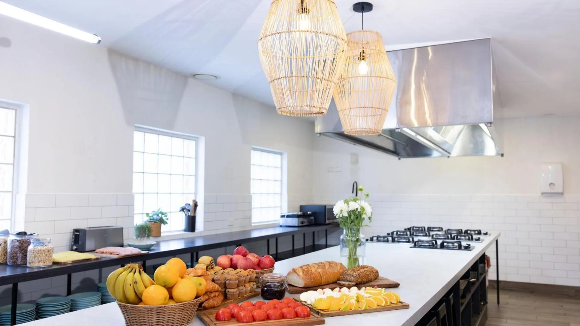 Communal kitchen in Stoke Beach House
