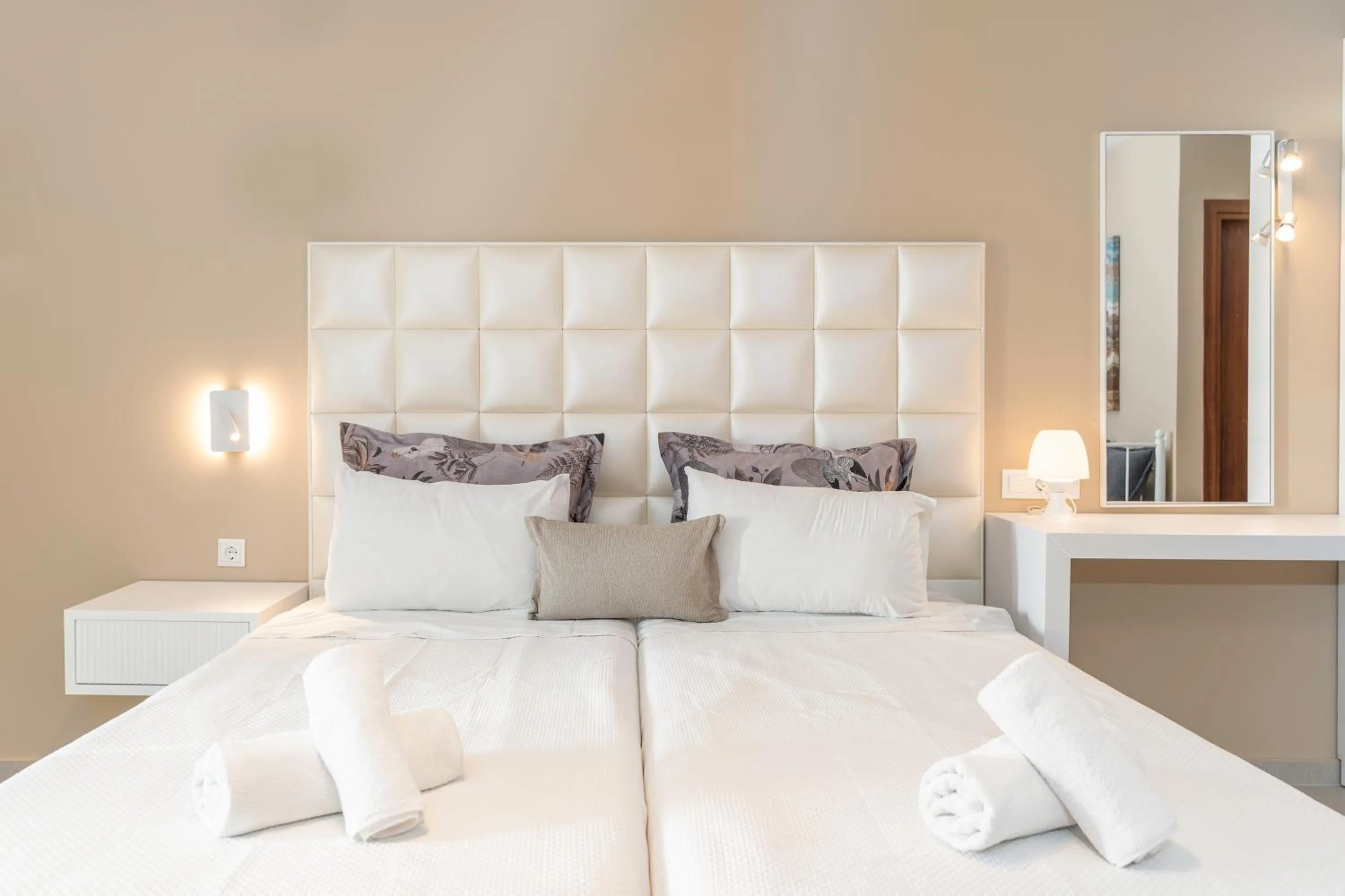 furniture, Bed in Georgalas Sun Beach Resort