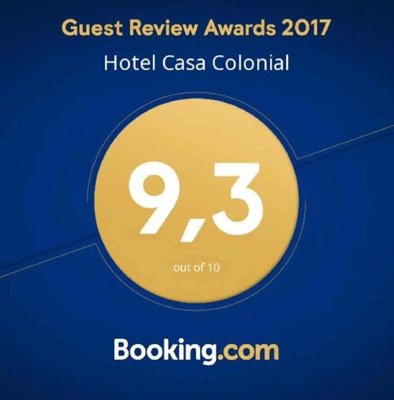 Certificate/Award in Hotel Casa Colonial