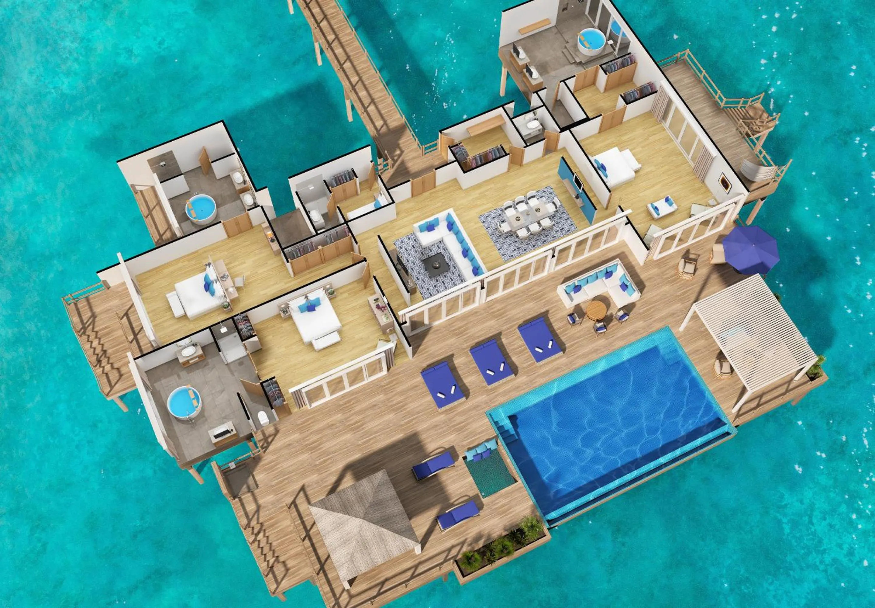 Floor plan in Baglioni Resort Maldives - Luxury All Inclusive