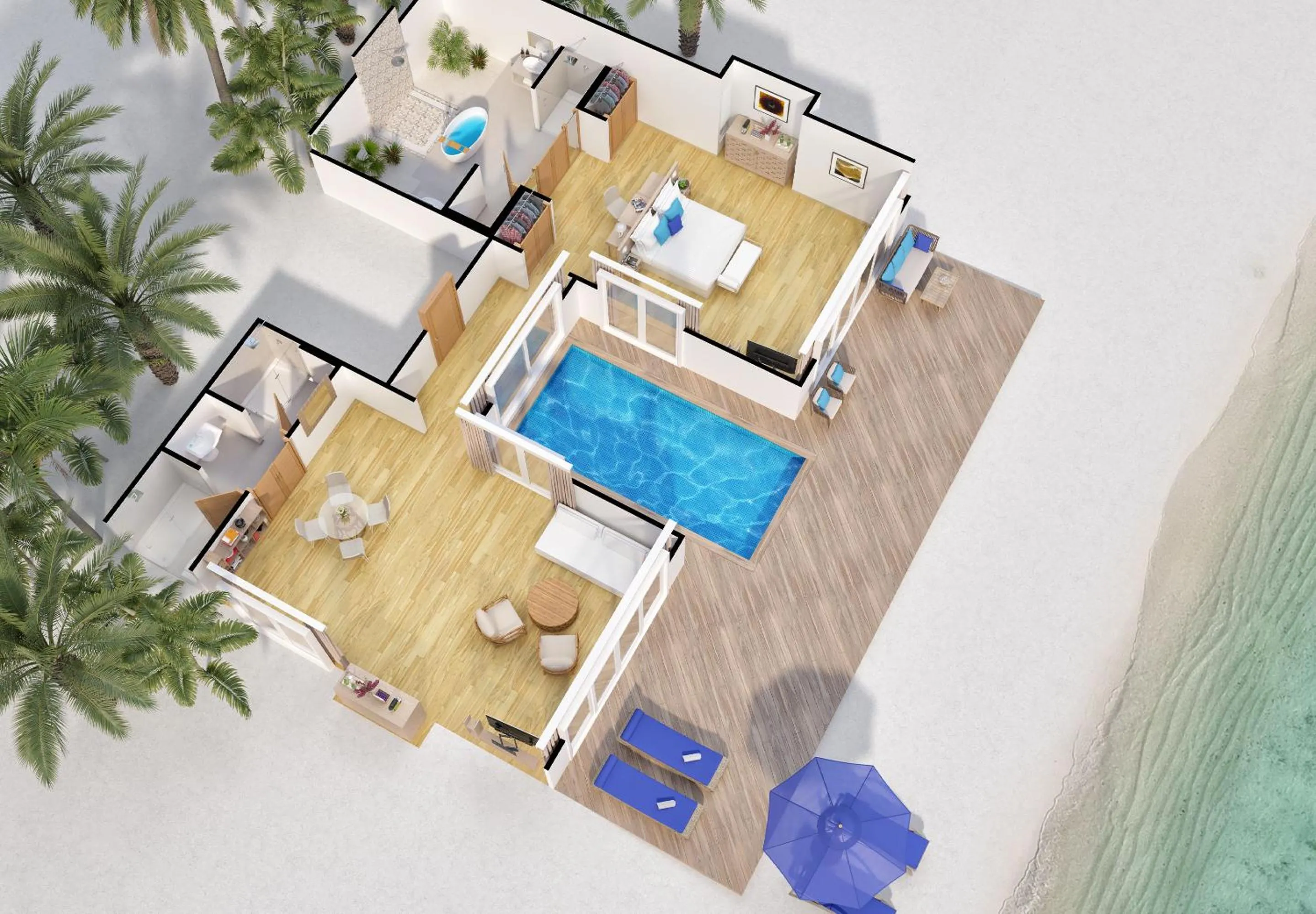 Floor plan in Baglioni Resort Maldives - Luxury All Inclusive