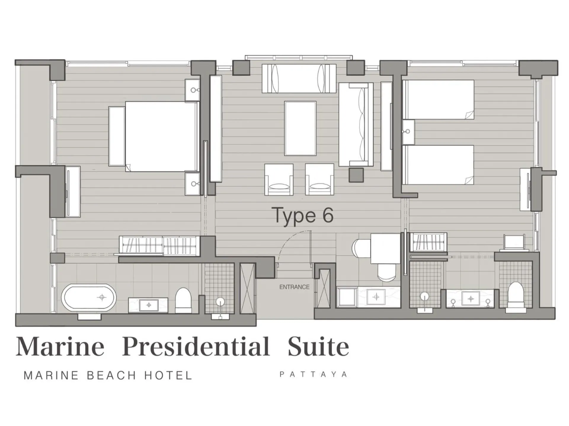 Floor plan in Marine Beach Hotel Pattaya - SHA Plus