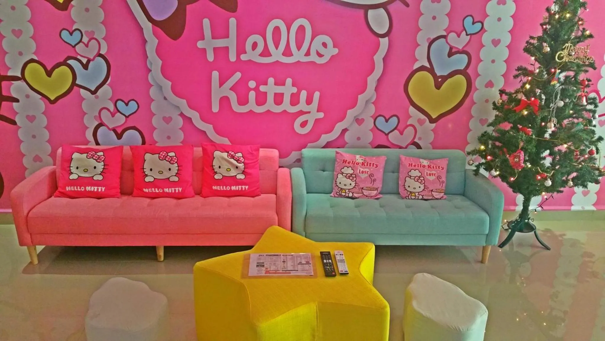 Living room in Hello Kitty Signature Suite
