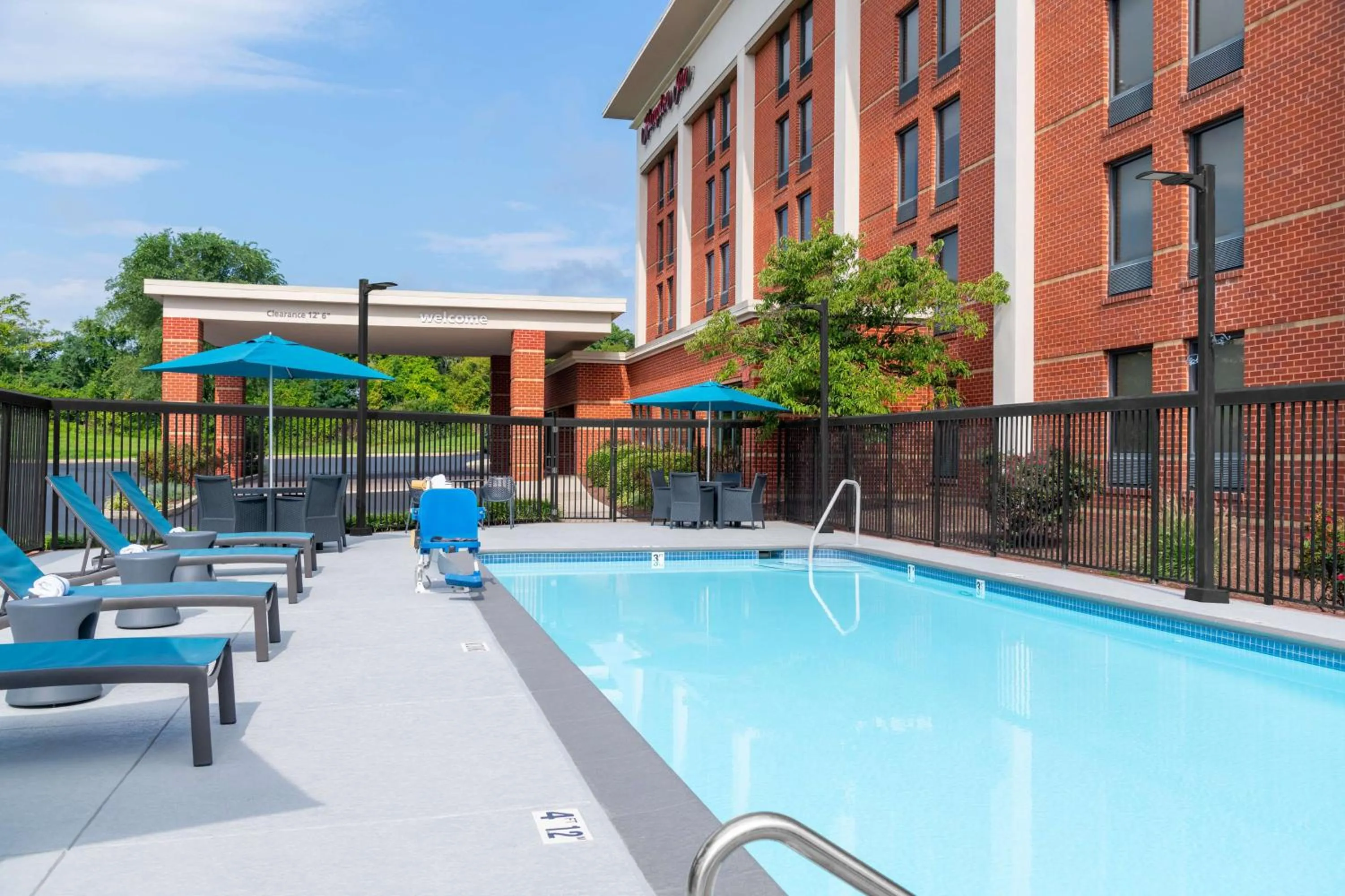Pool view in Hampton Inn Martinsburg