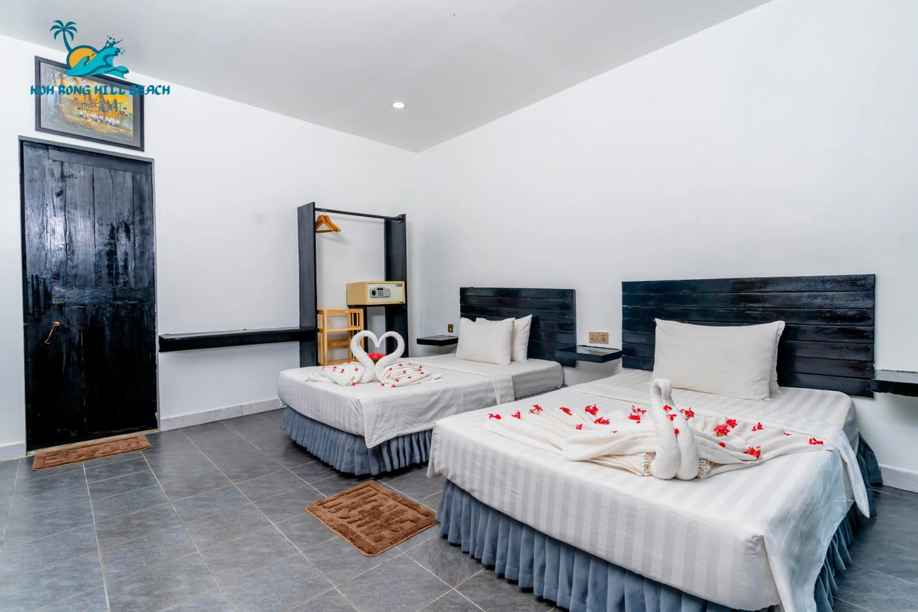 Bed in Koh Rong Hill Beach Resort