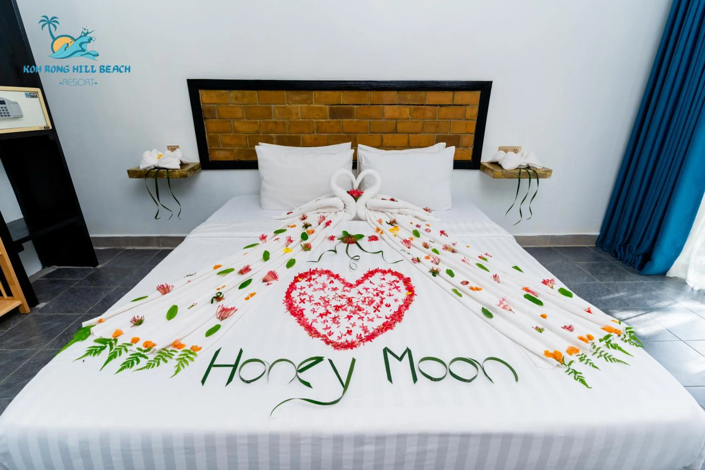 Bed in Koh Rong Hill Beach Resort