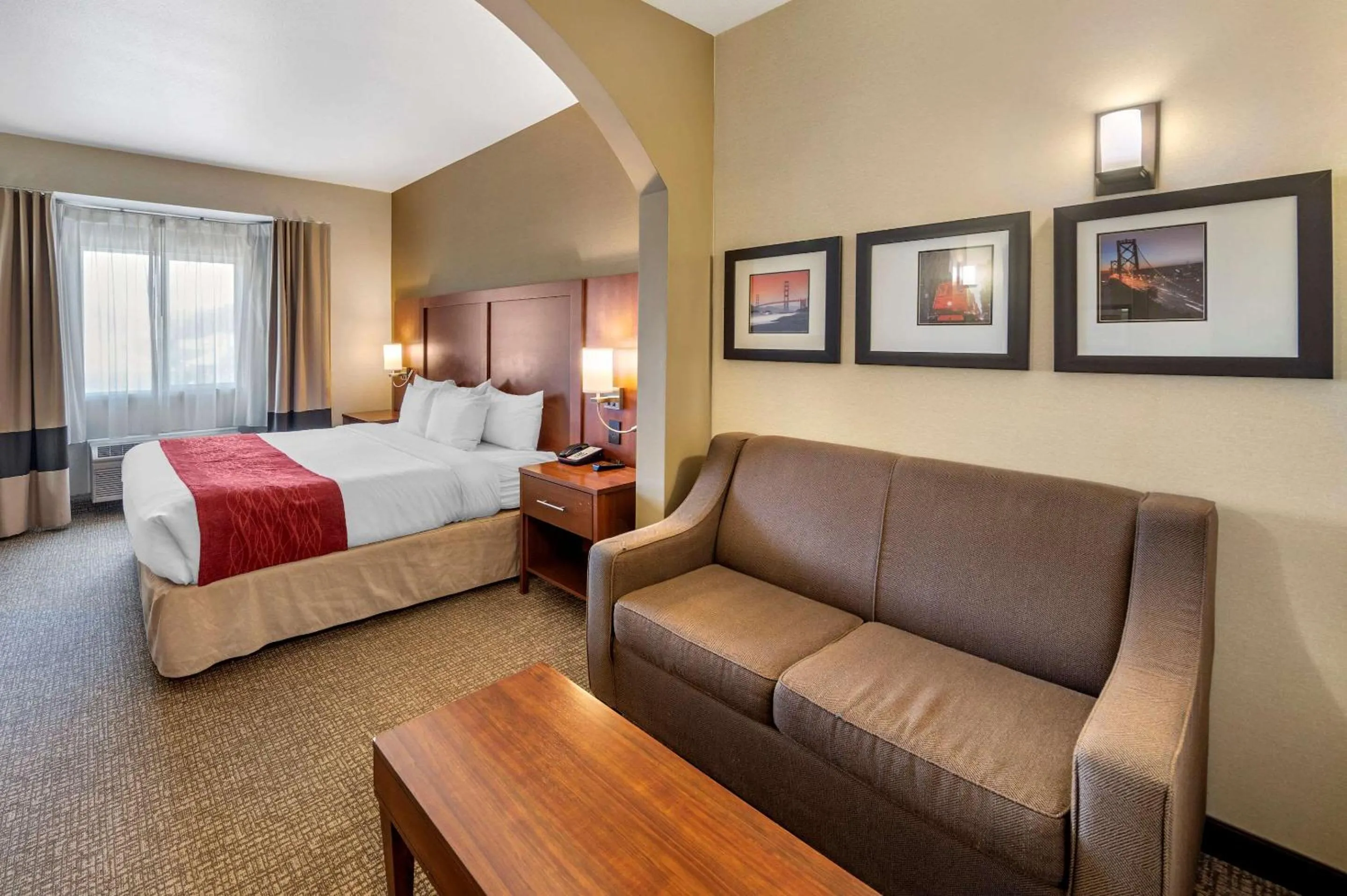 Photo of the whole room, Bed in THE ATRIUM HOTEL SFO AIRPORT - FREE Shuttle & Breakfast