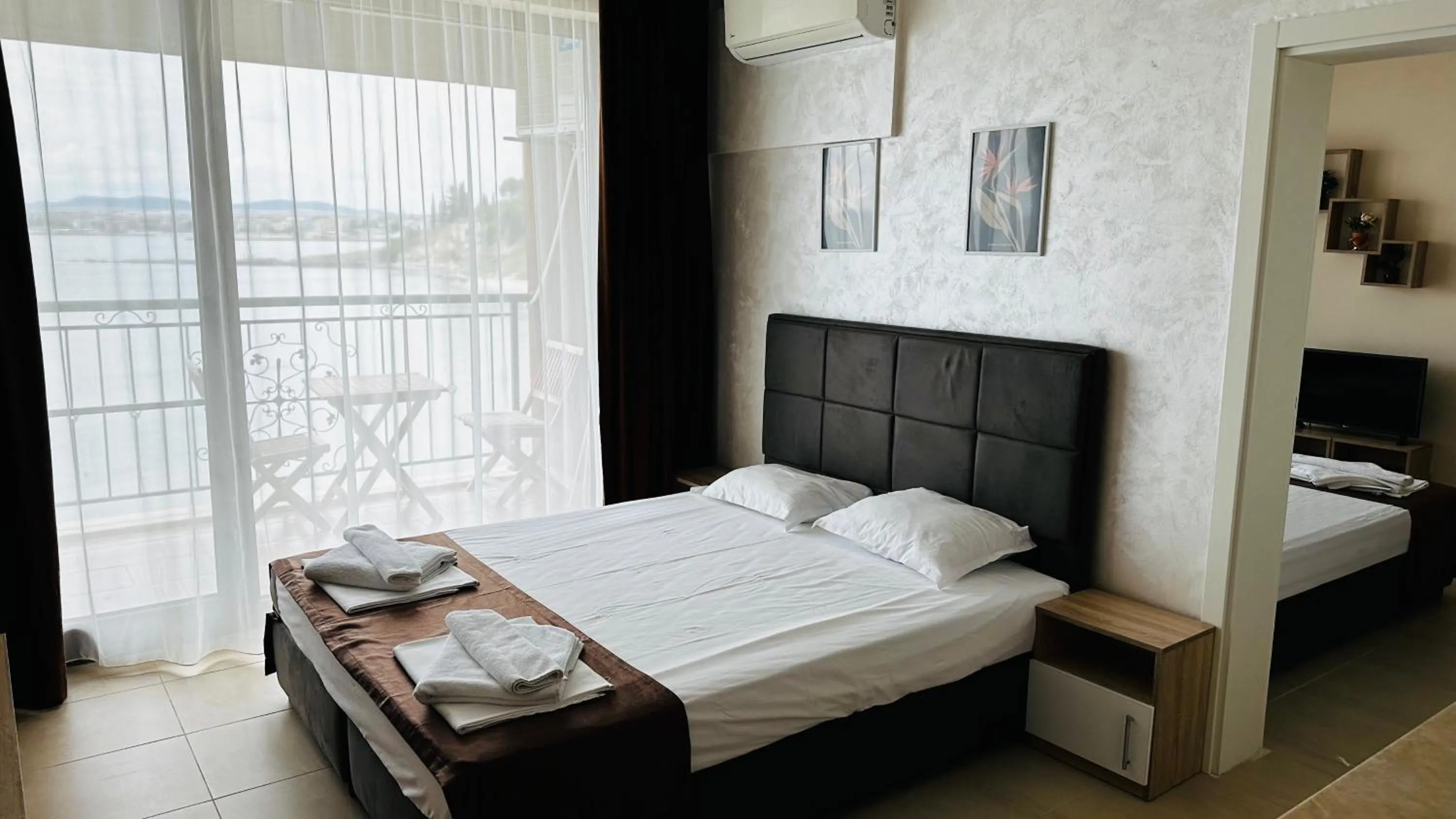 Bed in Akrotiria Beach Apart Complex