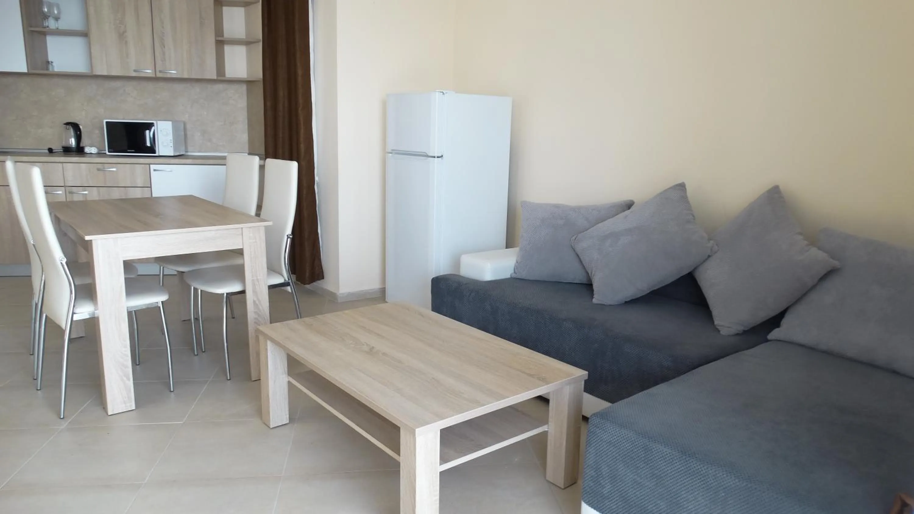 Living room in Akrotiria Beach Apart Complex