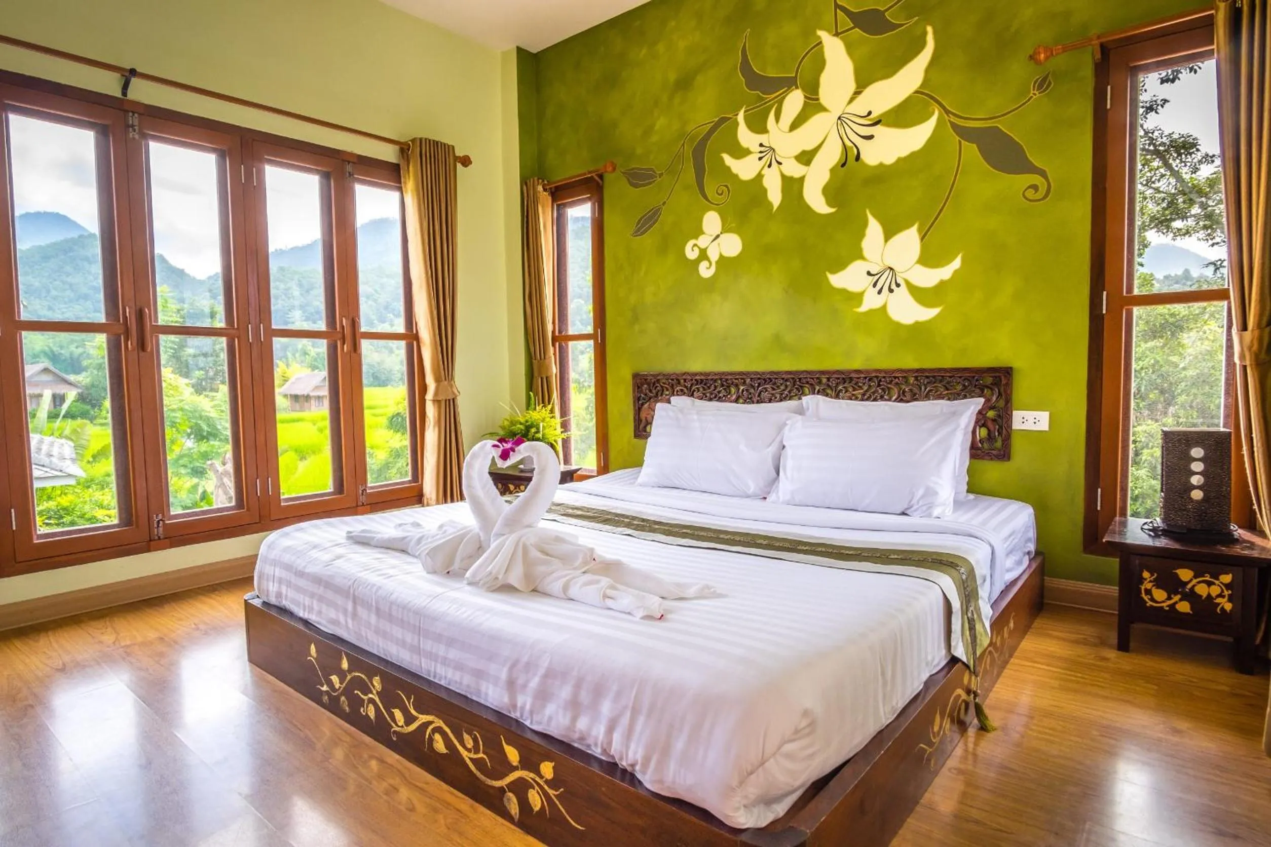 Bed in Pai Vieng Fah Resort