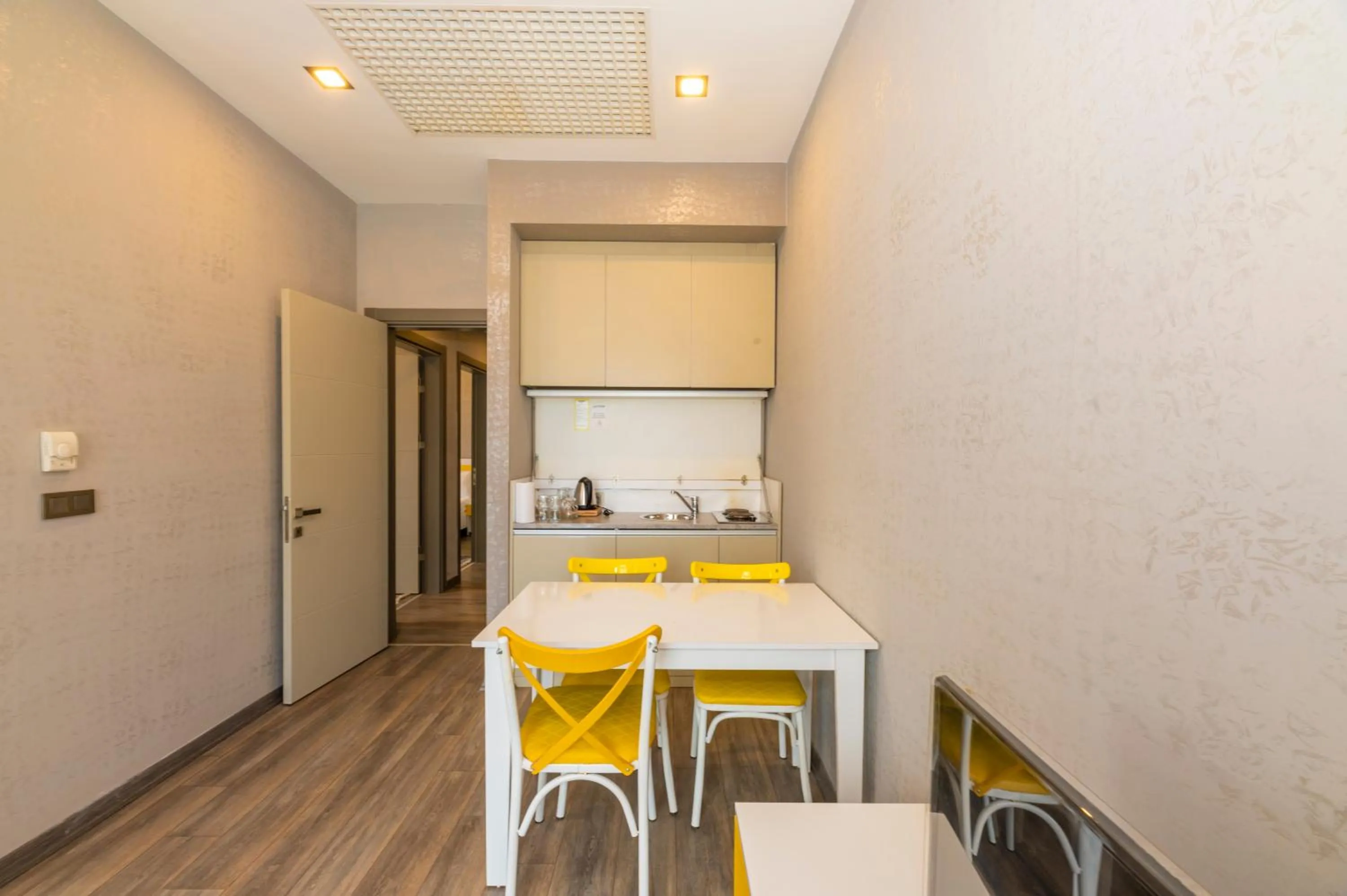 Communal kitchen in Agora Suites