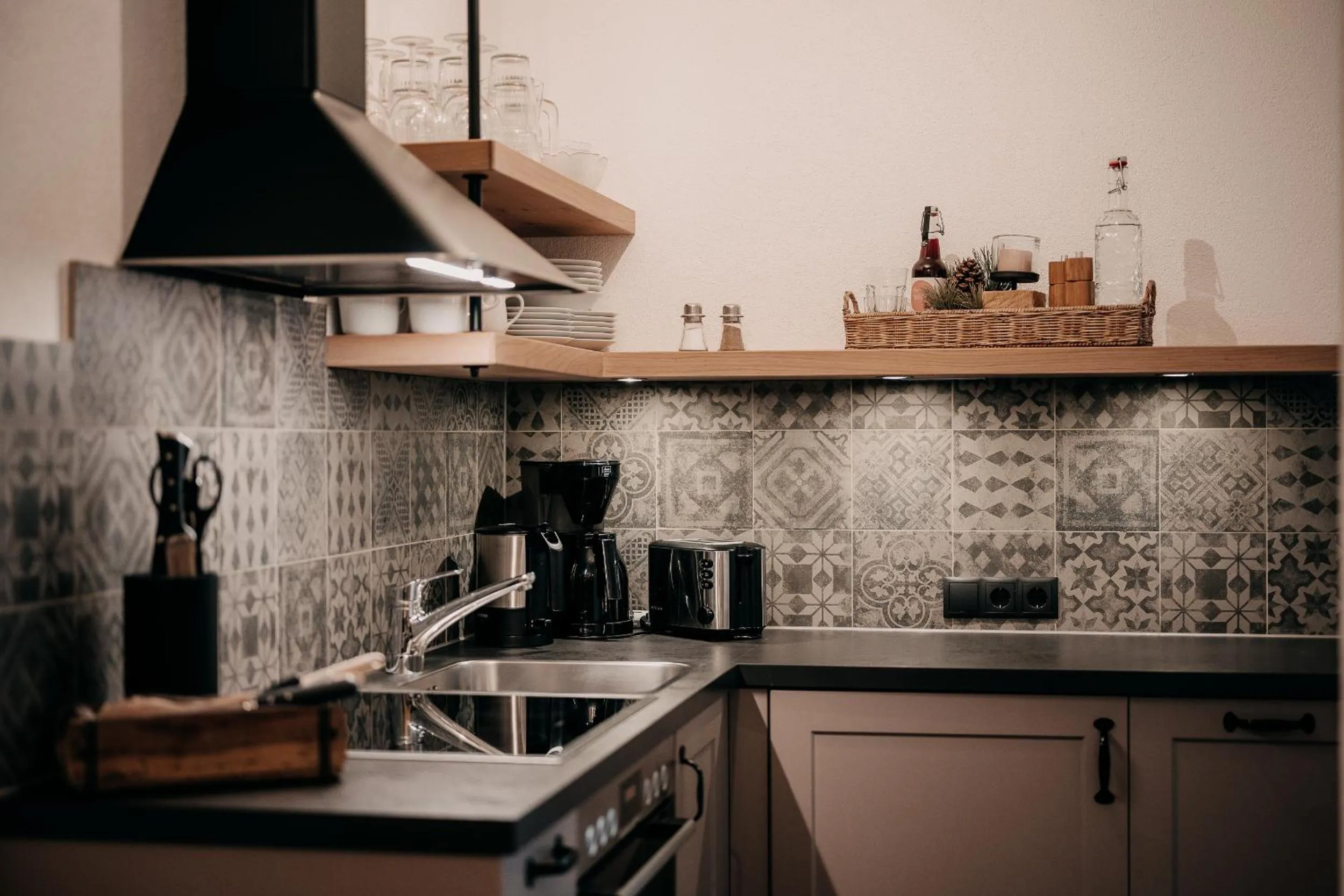 Kitchen or kitchenette in Alpenappartements Cristall