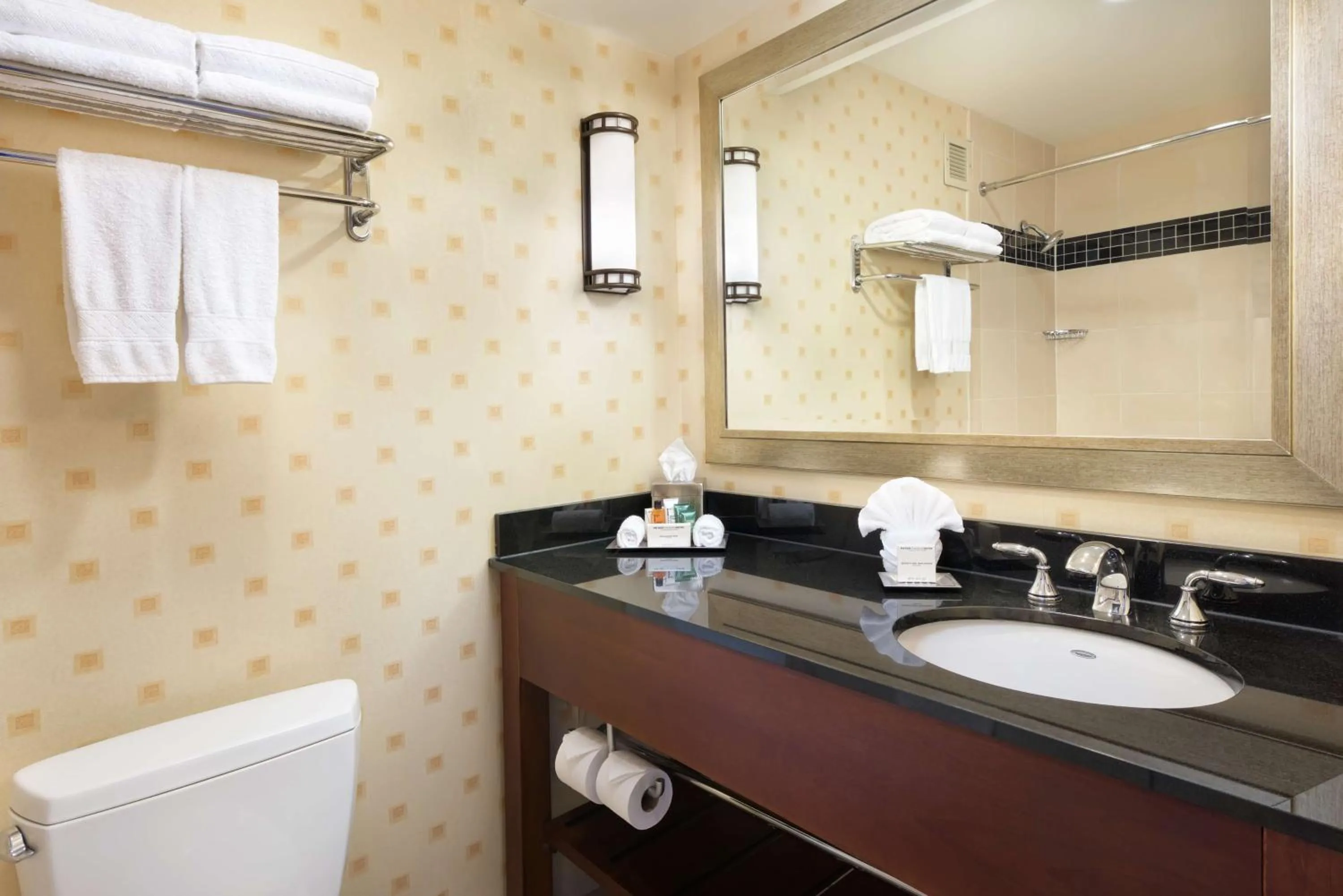 Bathroom in Hilton Chicago O'Hare Airport