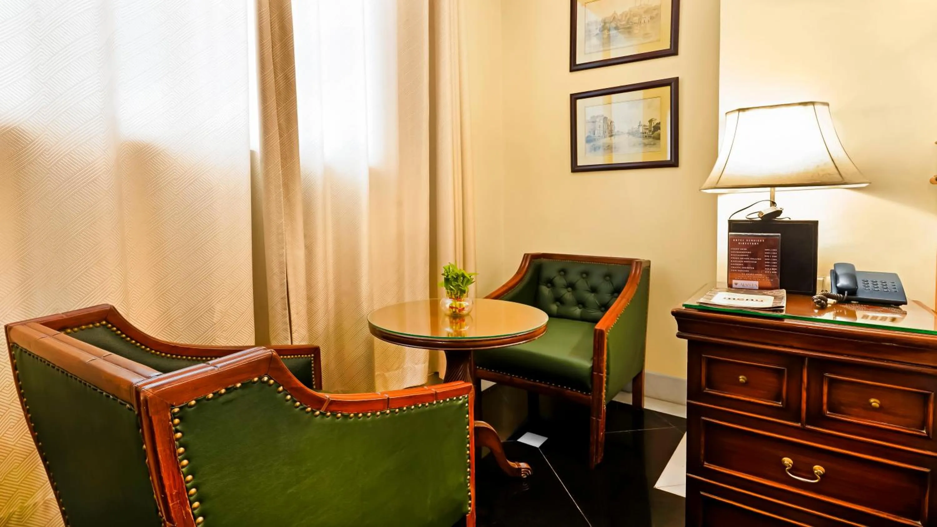 Seating area in Hotel Ajanta - Colonial Charm Award Winning Luxury Hotel in the Heart of the City