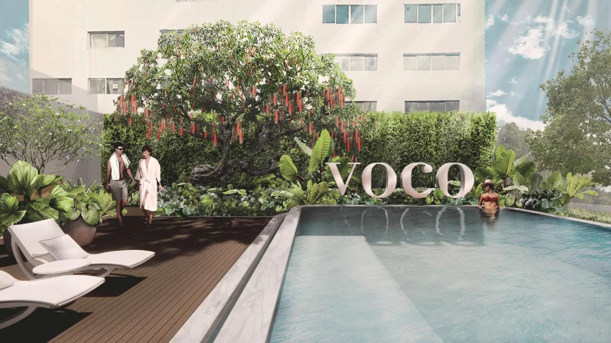 Swimming pool in voco Bangkok Surawong by IHG
