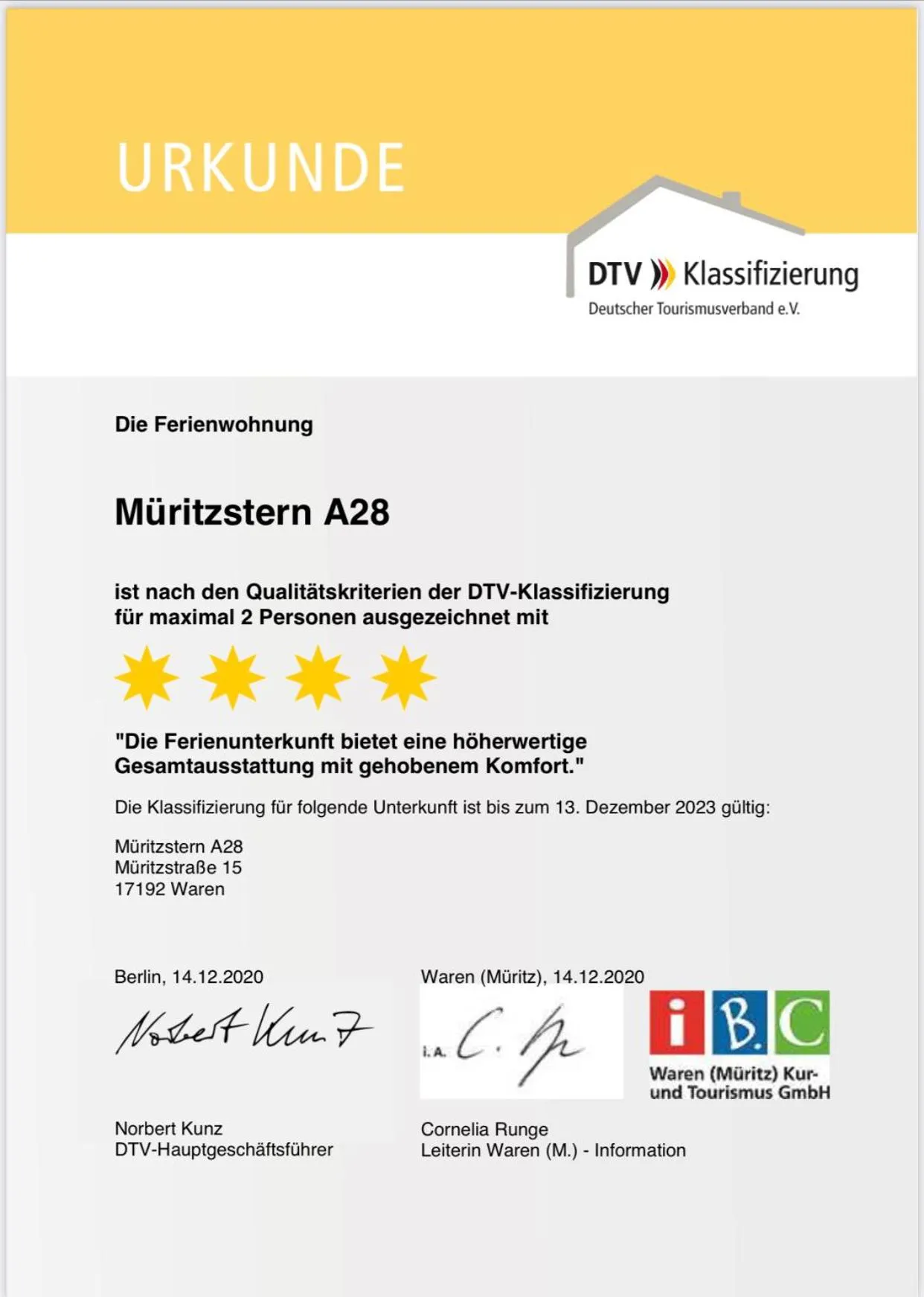 Müritzstern in der Hafenresidenz