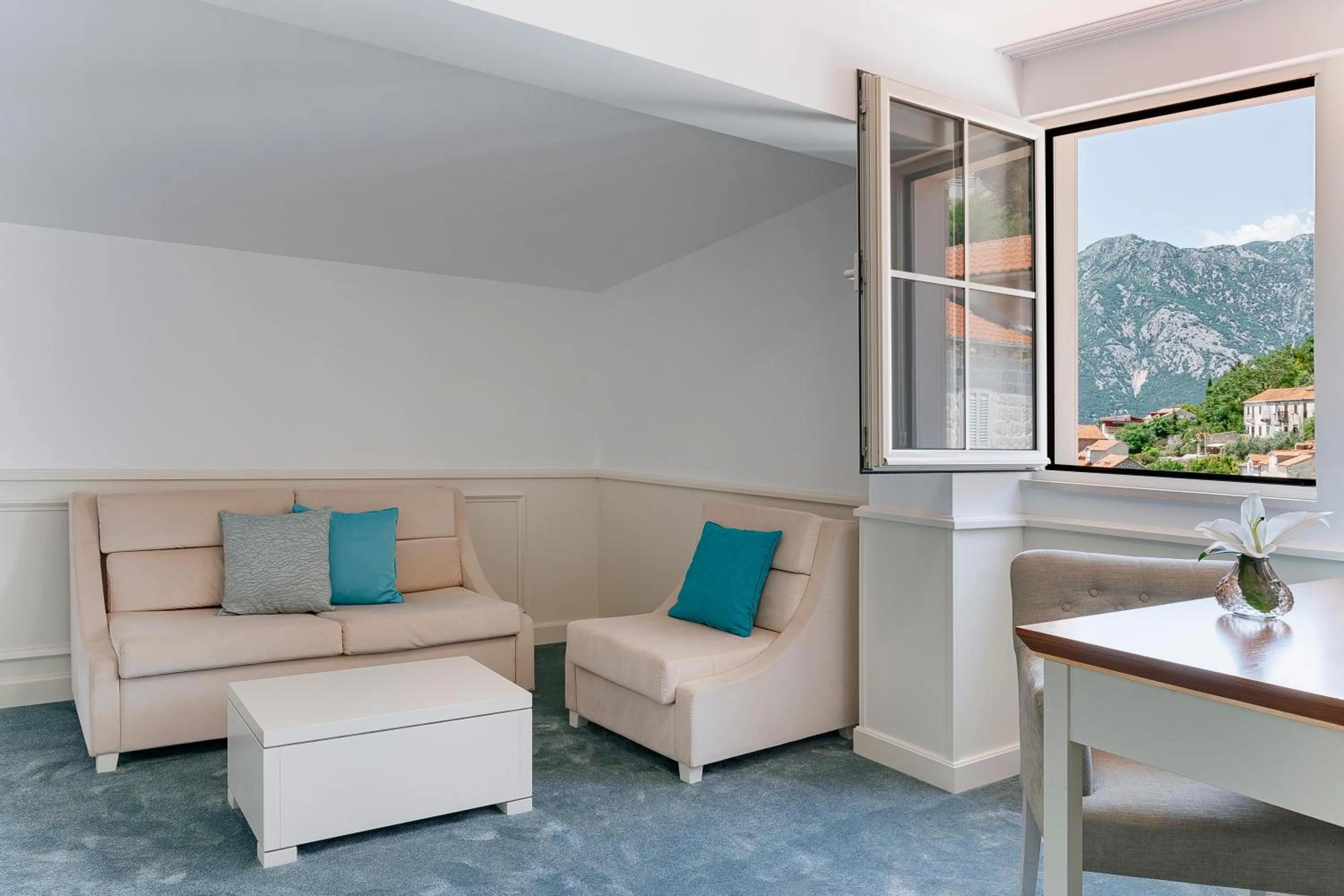 Seating area in Heritage Grand Perast By Rixos