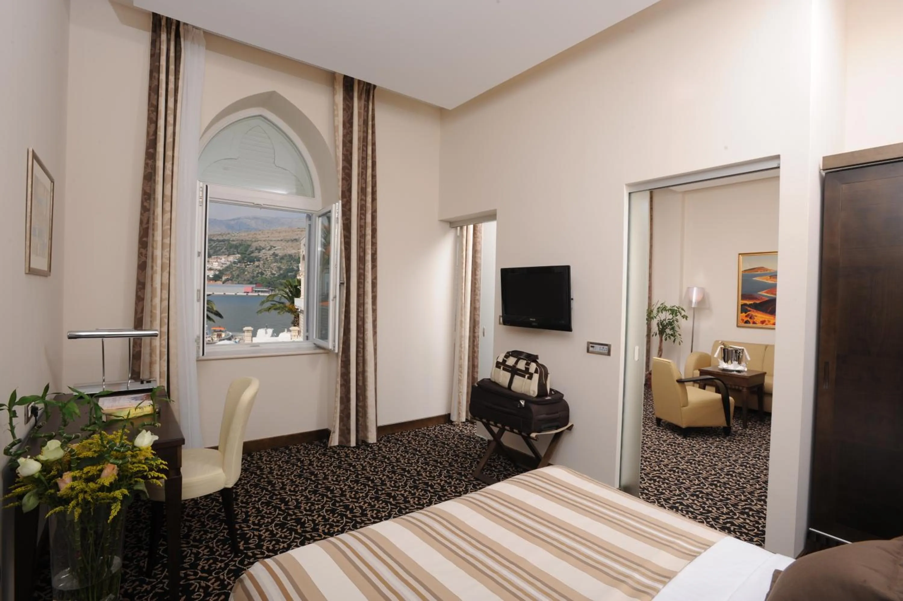 View (from property/room), Bed in Hotel Lapad