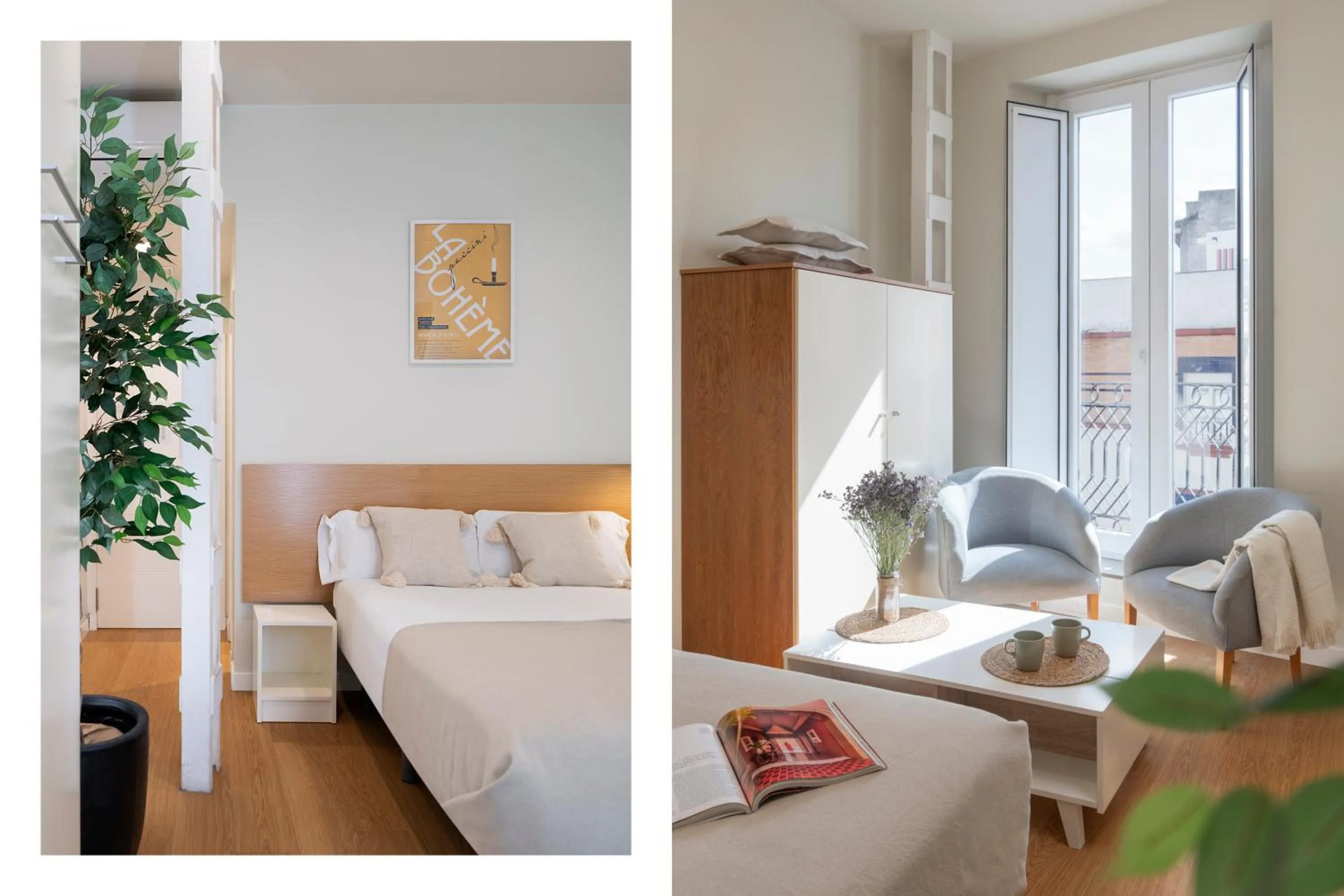 Living room, Bed in Ópera Apartments Alameda