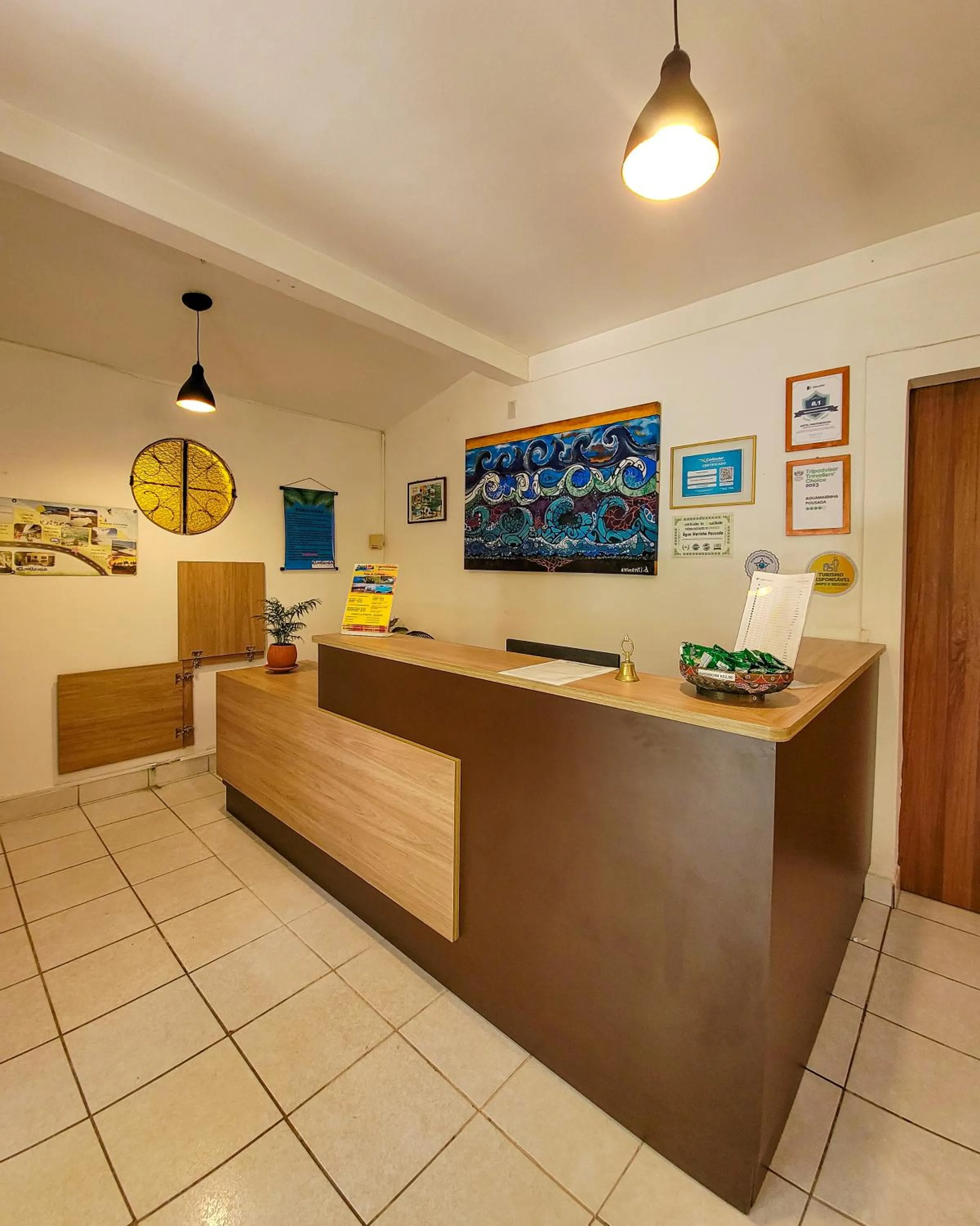 Lobby or reception in Aguamarinha Pousada