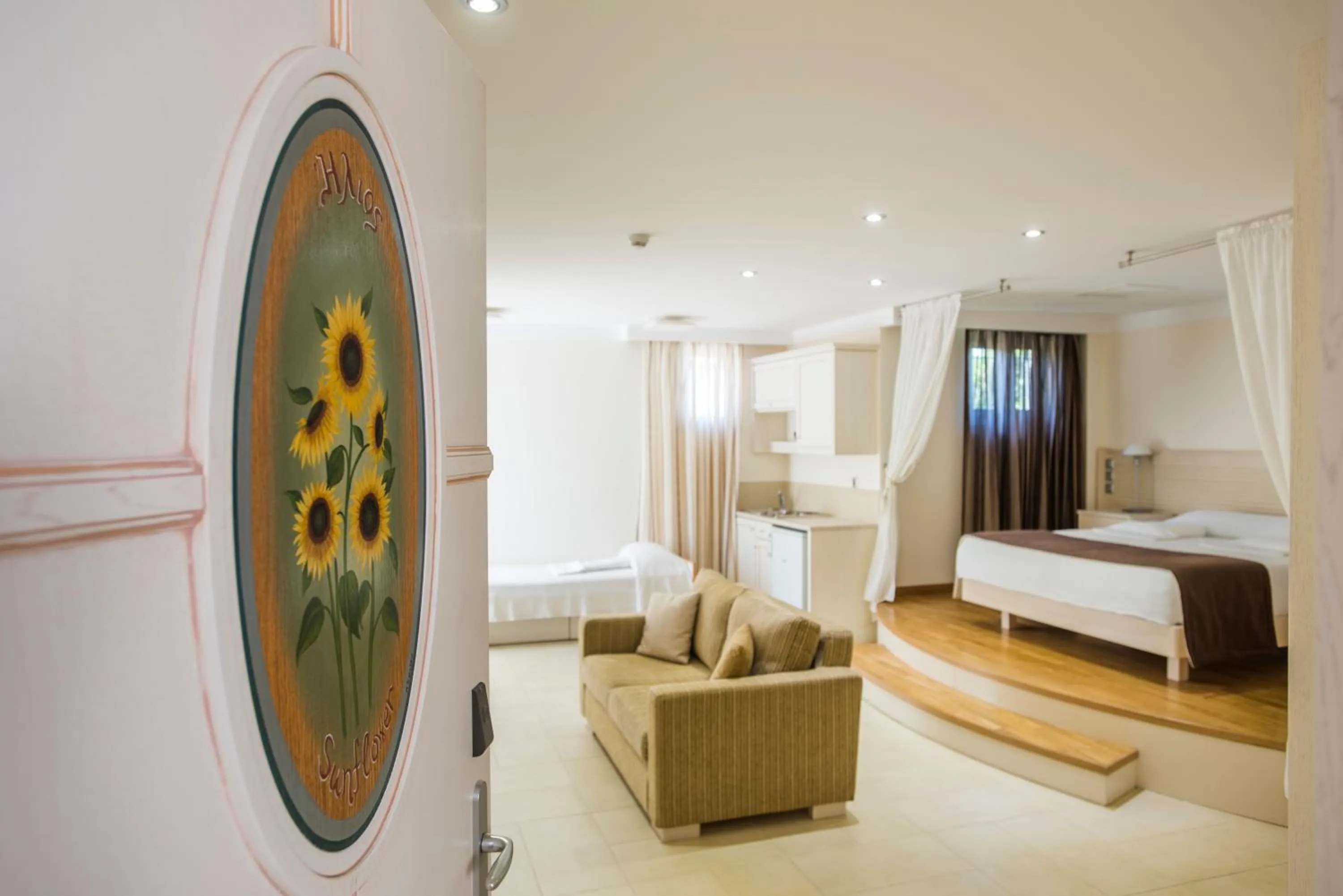 Bed in Almiriki Chios Rooms & Apartments