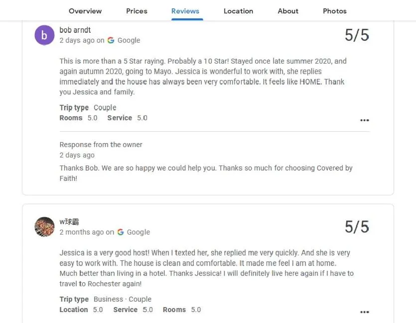 Text overlay in Covered By Faith Rentals -Storybook Home