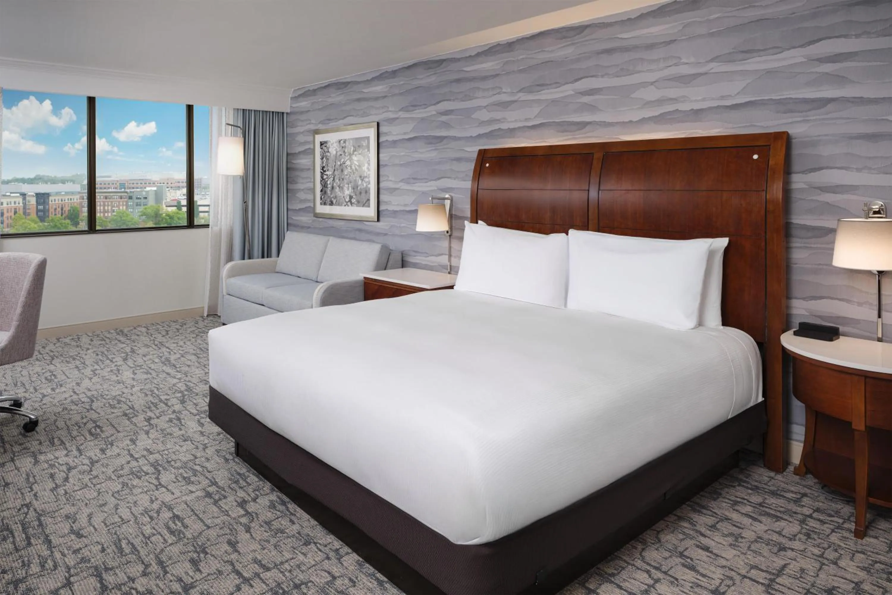 Living room, Bed in Hilton Washington DC/Rockville Hotel & Executive Meeting Center