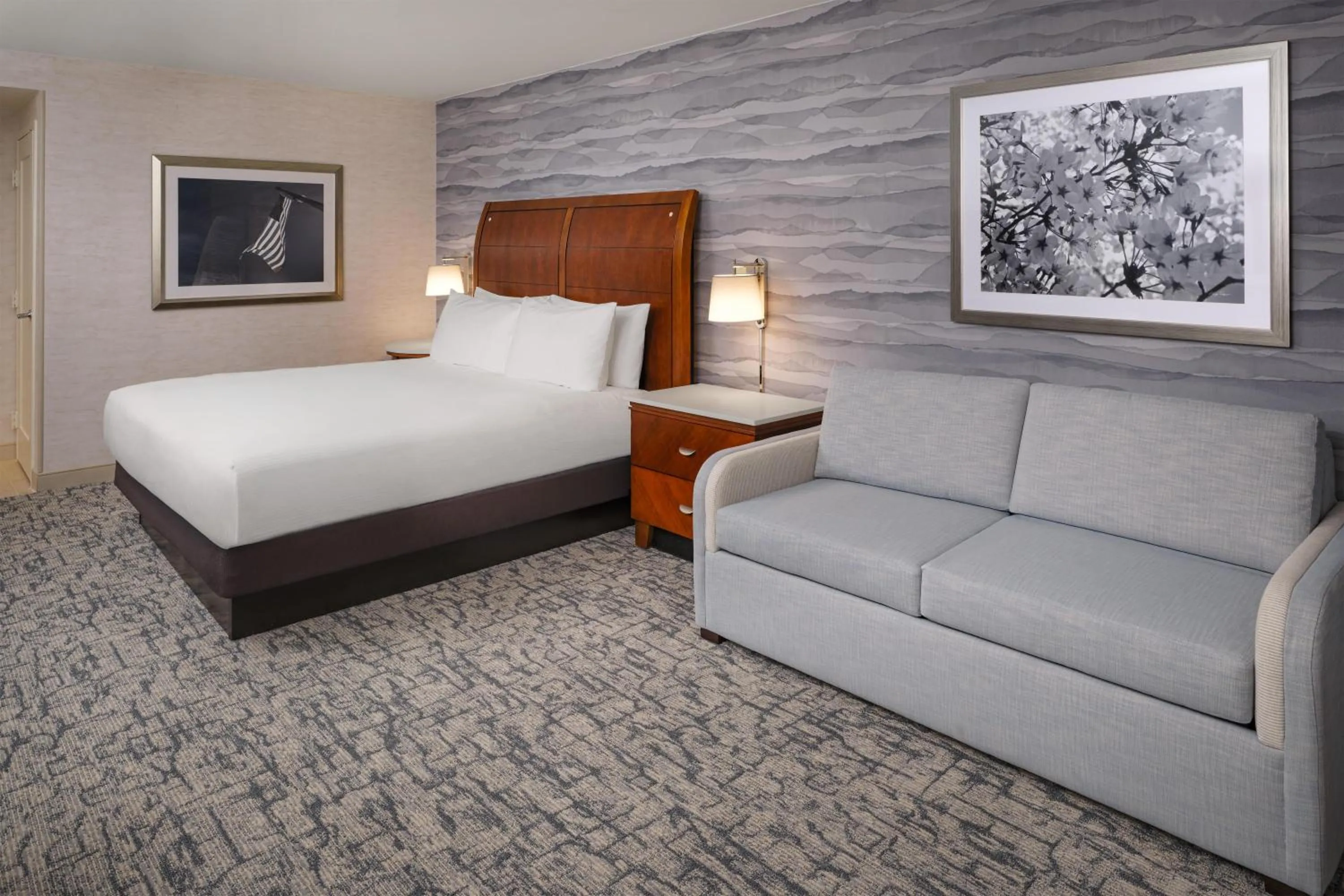 Living room, Bed in Hilton Washington DC/Rockville Hotel & Executive Meeting Center