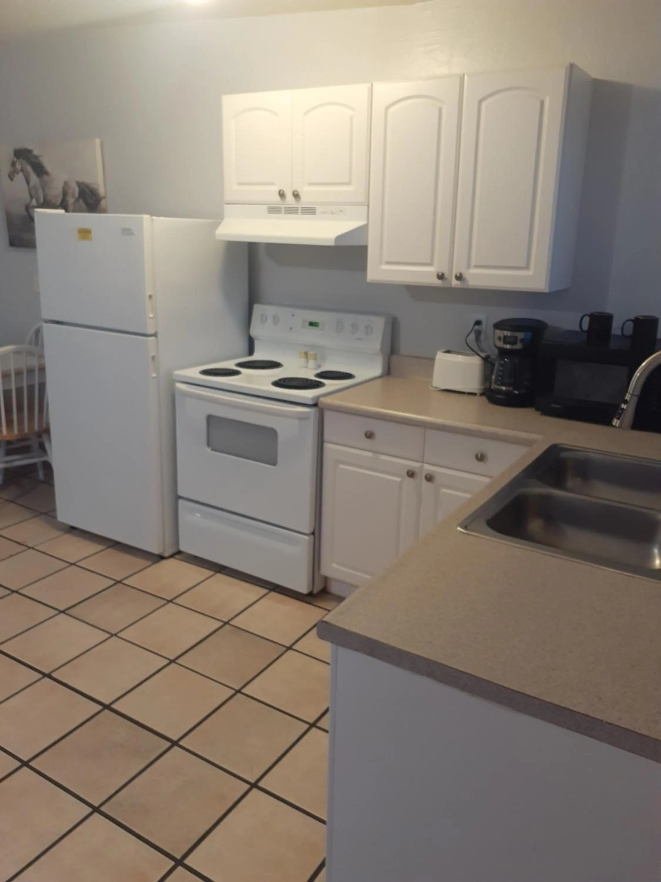 Kitchen or kitchenette in Stagecoach Suites