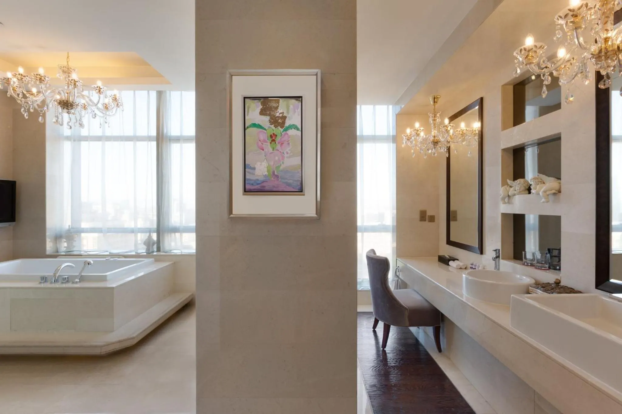 Bathroom, Bed in Crowne Plaza Beijing Zhongguancun by IHG