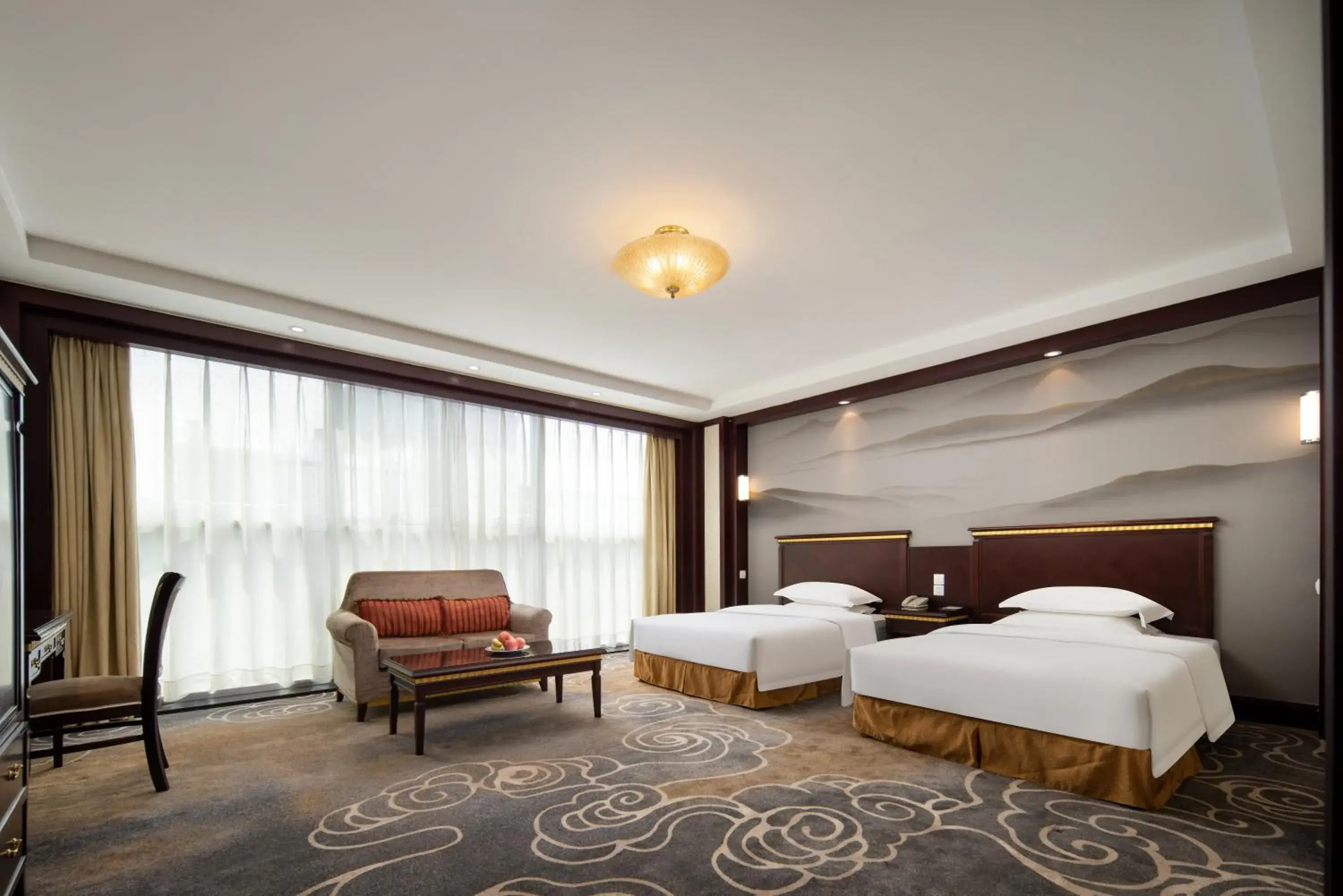 Deluxe Twin Room in Gem Flower Hotel - North Bund Deluxe Twin Room in Gem Flower Hotel - North Bund