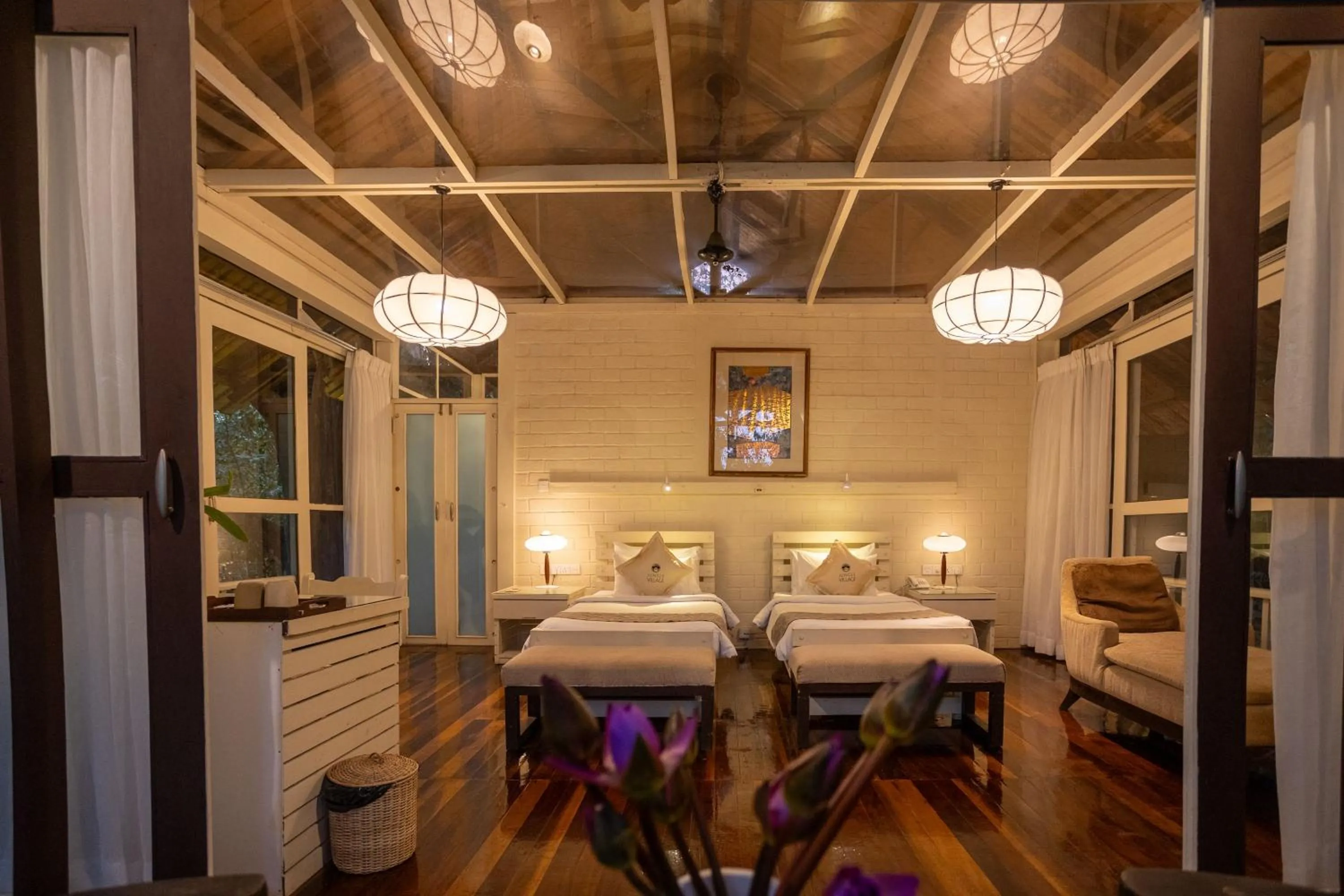 Bed in Jungle Village Unawatuna