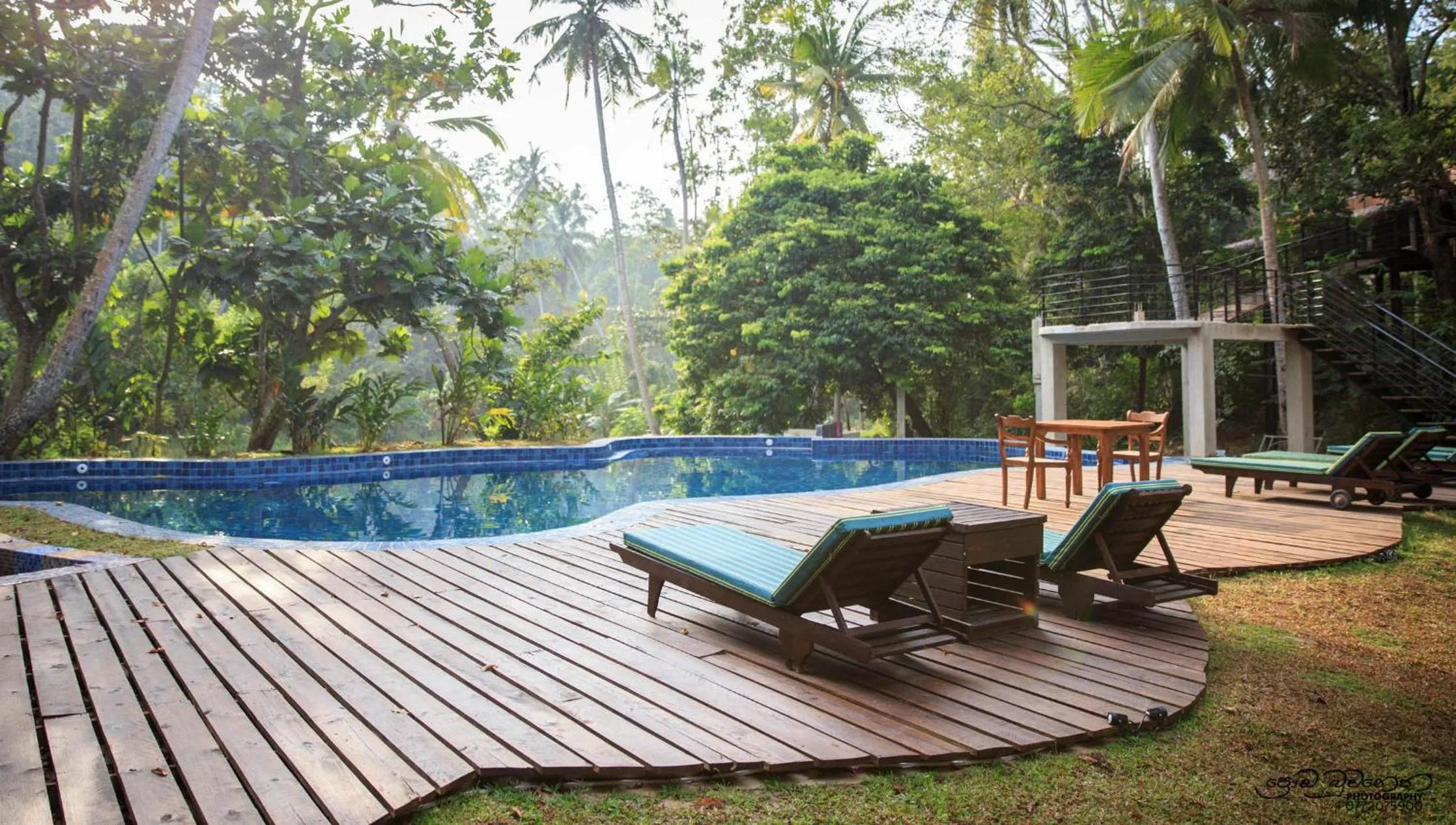 Pool view in Jungle Village Unawatuna