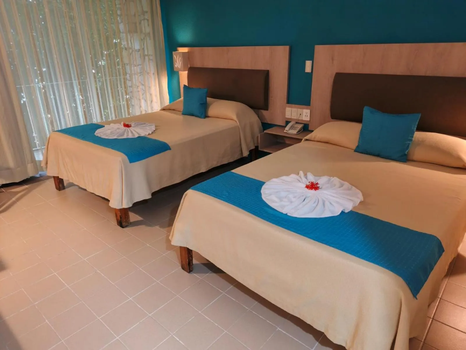 Bed in Hotel Plaza Palenque