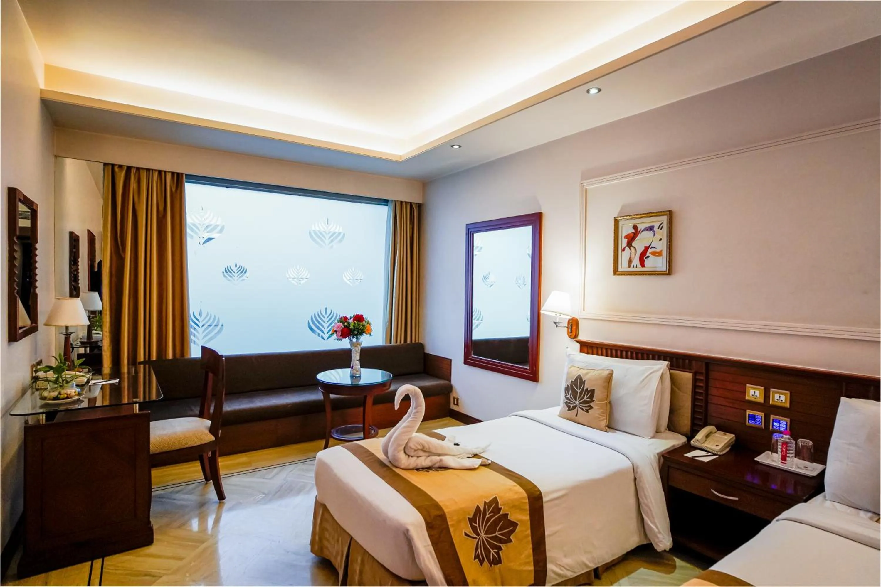 View (from property/room), Bed in Clarion Bella Casa at Airport