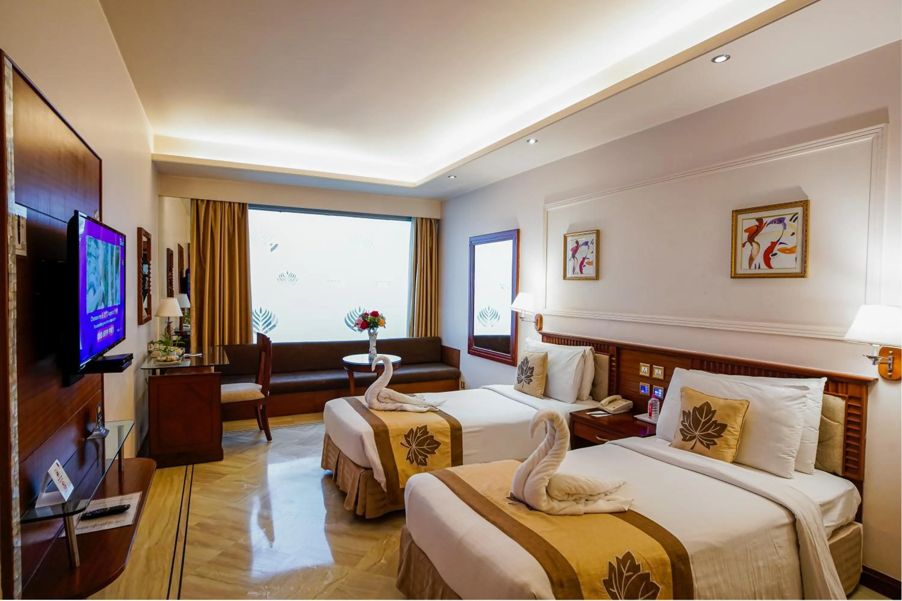 View (from property/room), Bed in Clarion Bella Casa at Airport