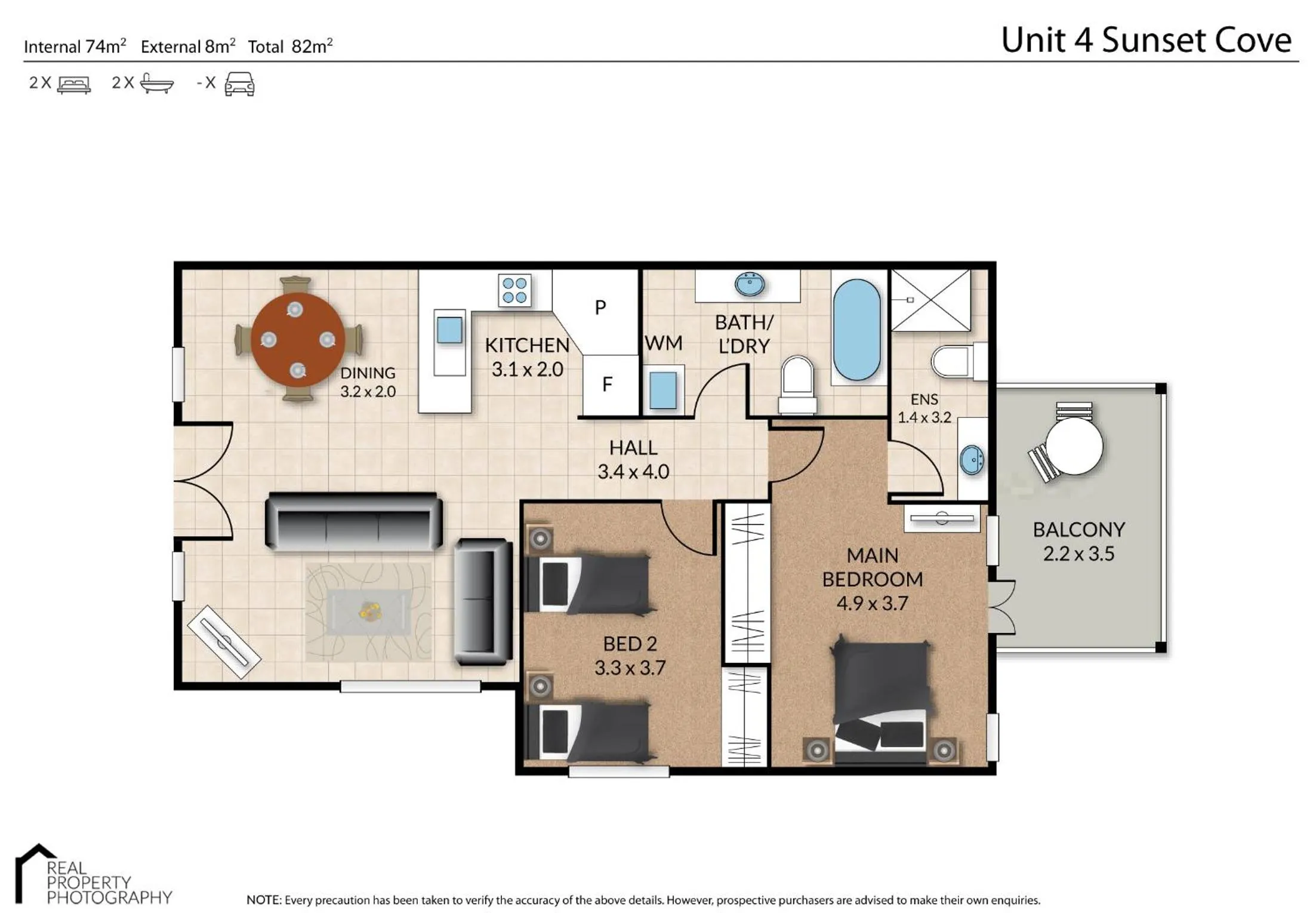 Floor plan in Sunset Cove Noosa