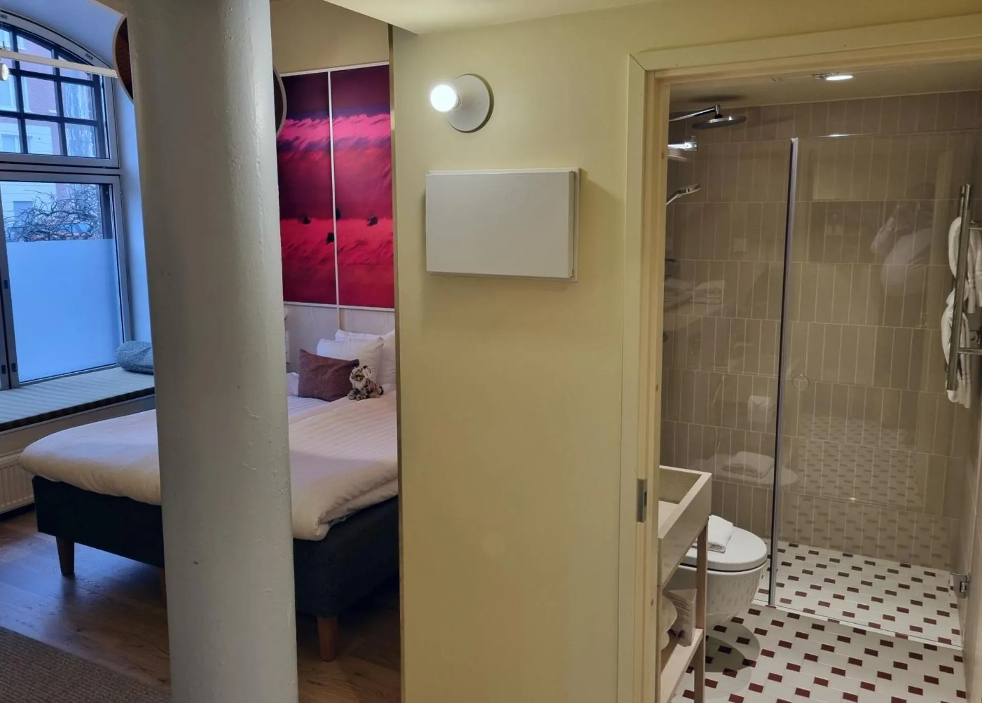 Bathroom, Bed in Holiday Club Tampereen Kehräämö