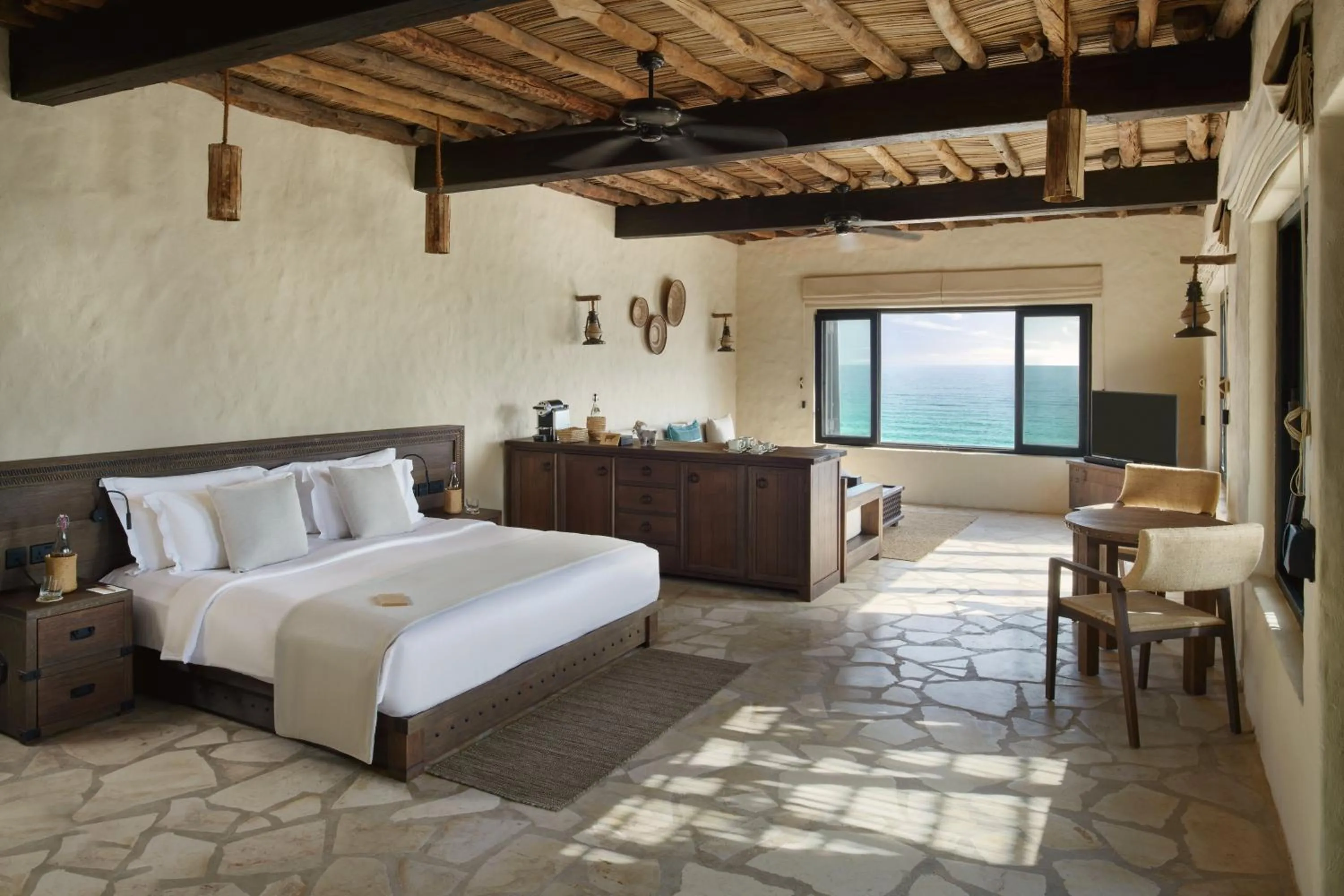 Bed in Six Senses Zighy Bay