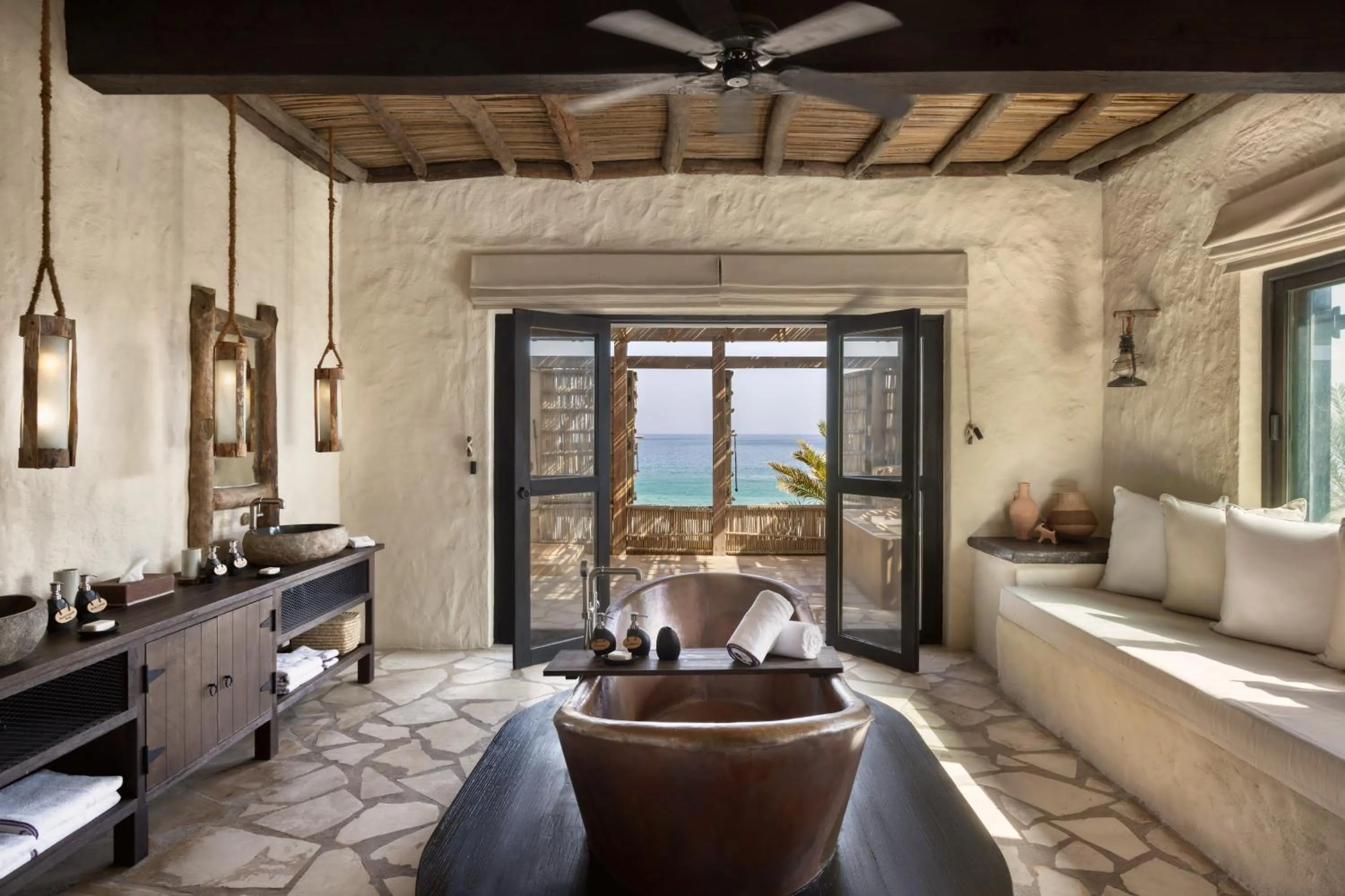 Bathroom in Six Senses Zighy Bay