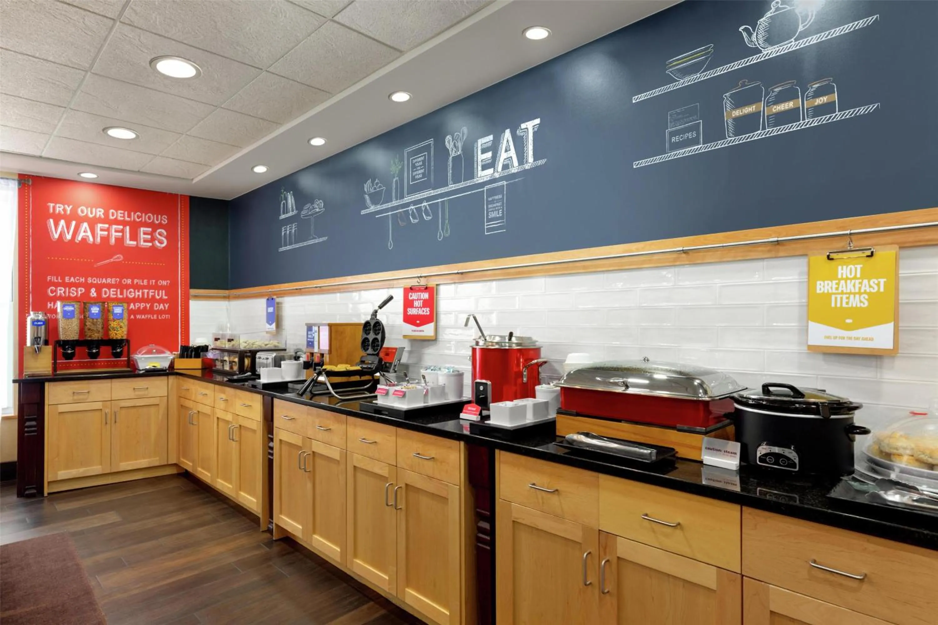 Breakfast in Hampton Inn at Tin Lizzie Gaming Resort