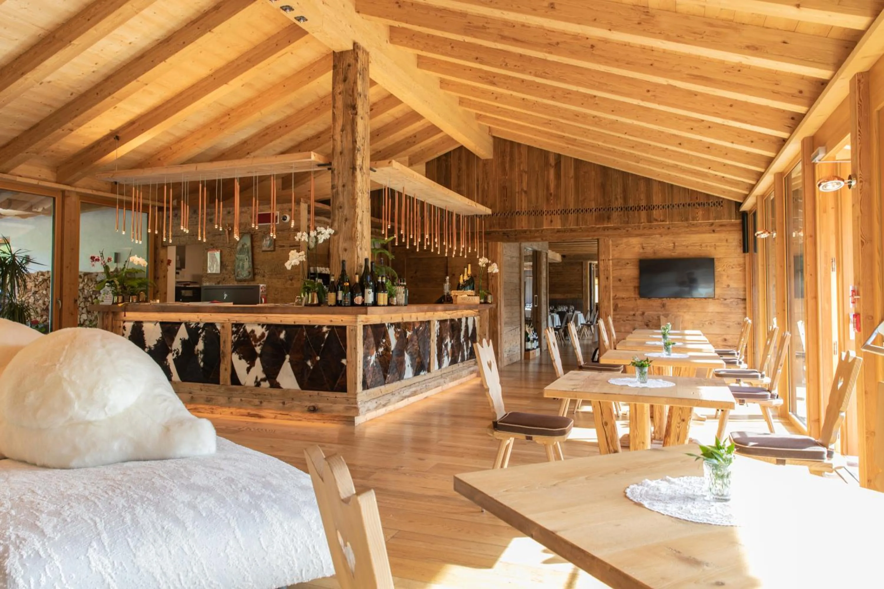 Lobby or reception in Dolomiti Lodge Alverà