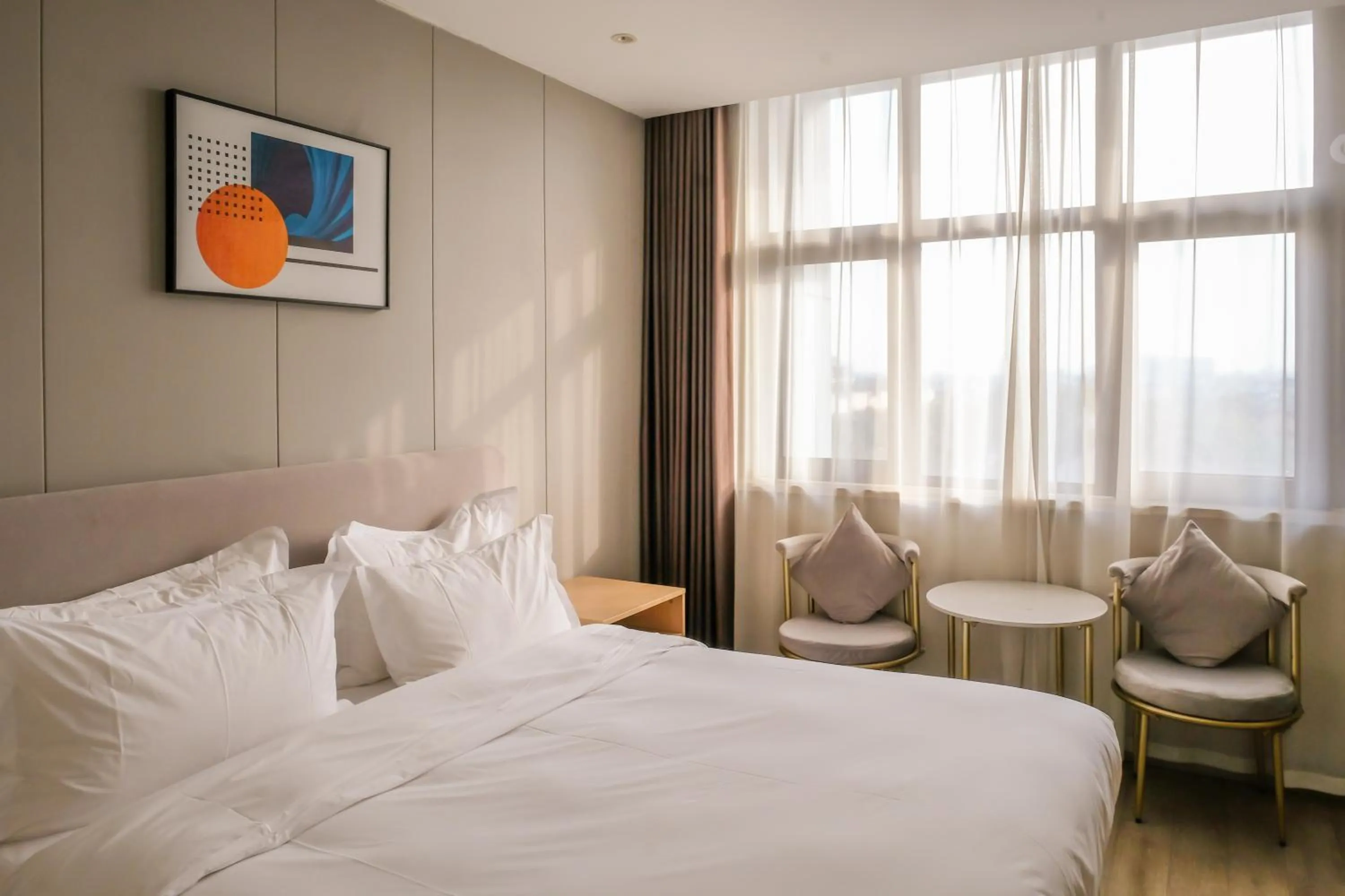 Bed in Shanghai JOYFUL YARD Hotel-Free shuttle bus to Pudong Airport and Disneyland
