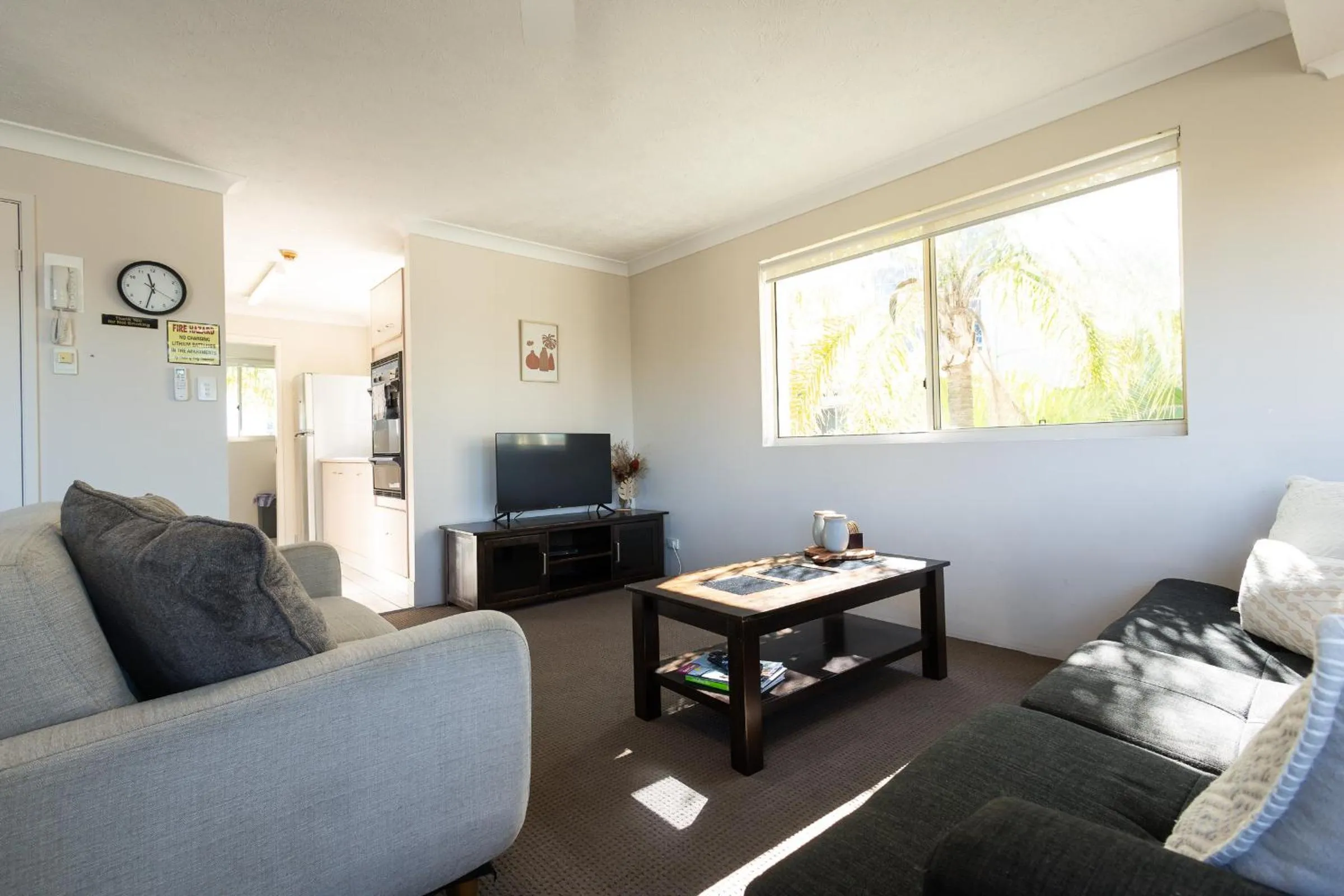 Living room in Bayview Beach Holiday Apartments