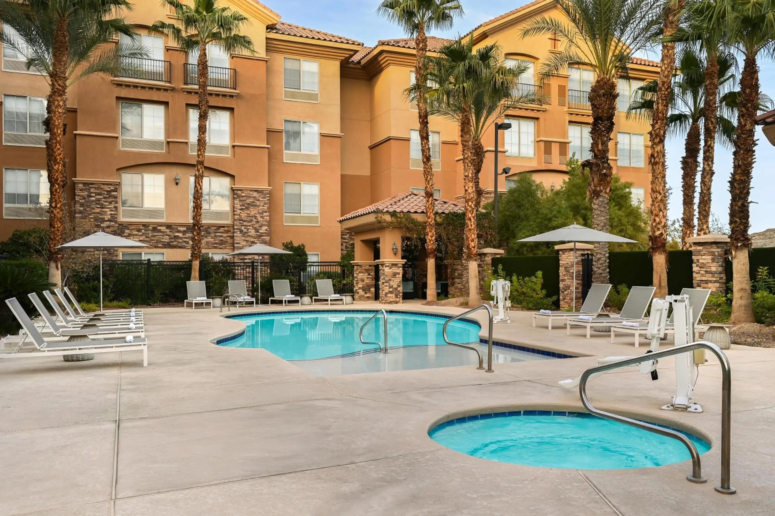 Pool view in Hilton Garden Inn Las Vegas Strip South