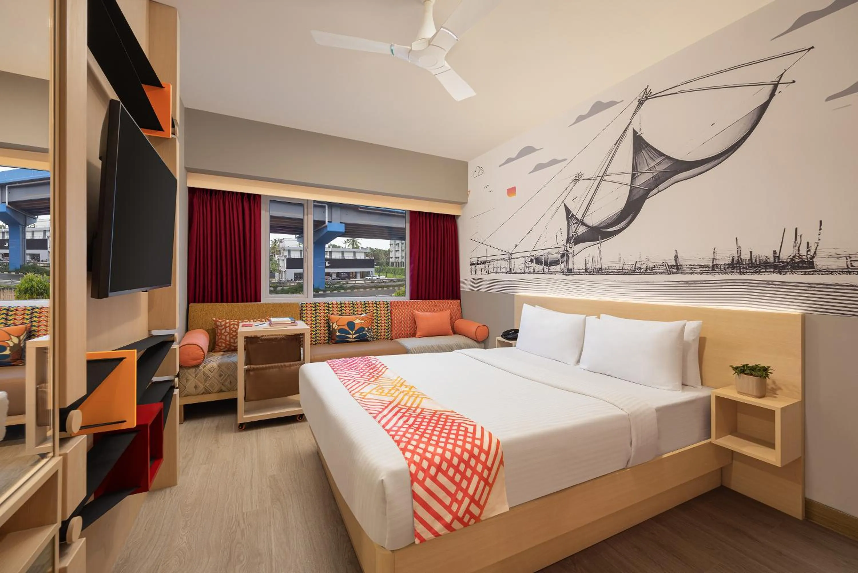 Bedroom, Bed in Ginger Trivandrum