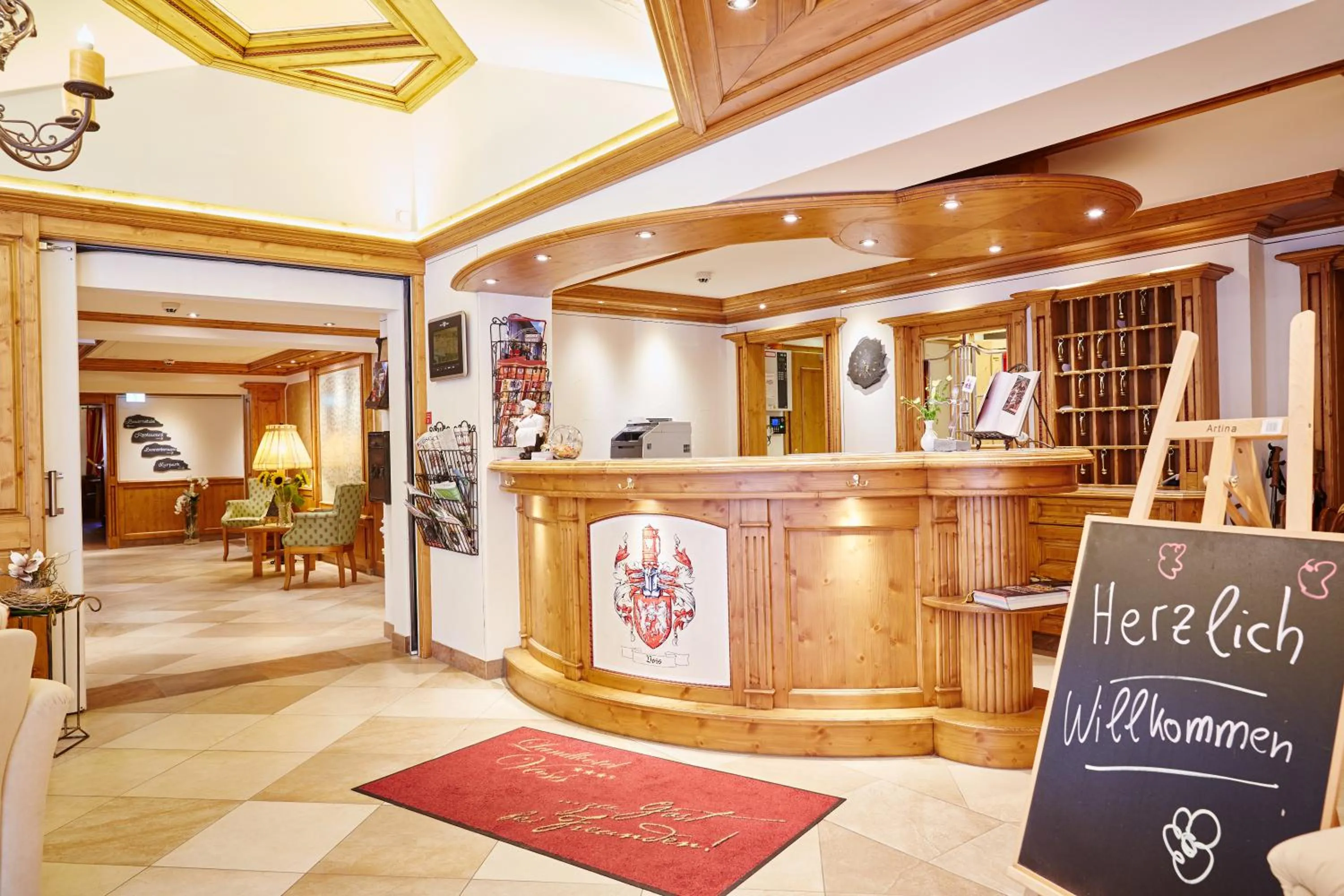 Lobby or reception in Landhotel Voss im TalVital