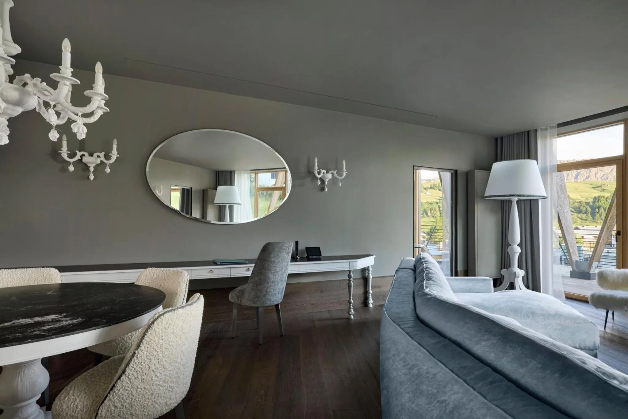 Bedroom in COMO Alpina Dolomites