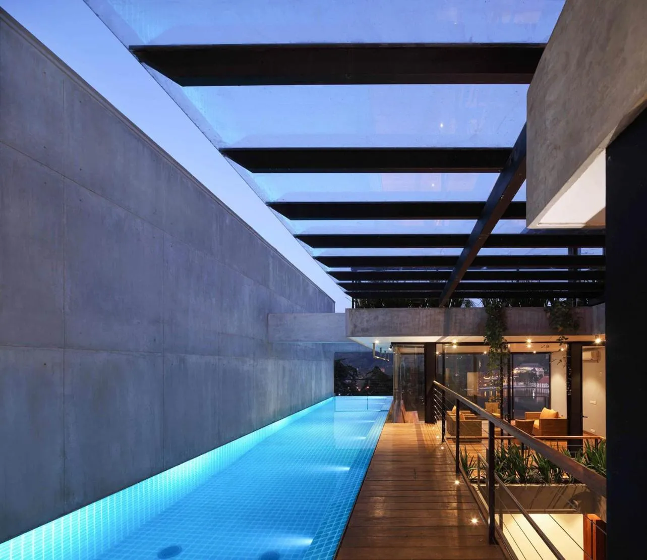 Pool view in Lakewood Residence