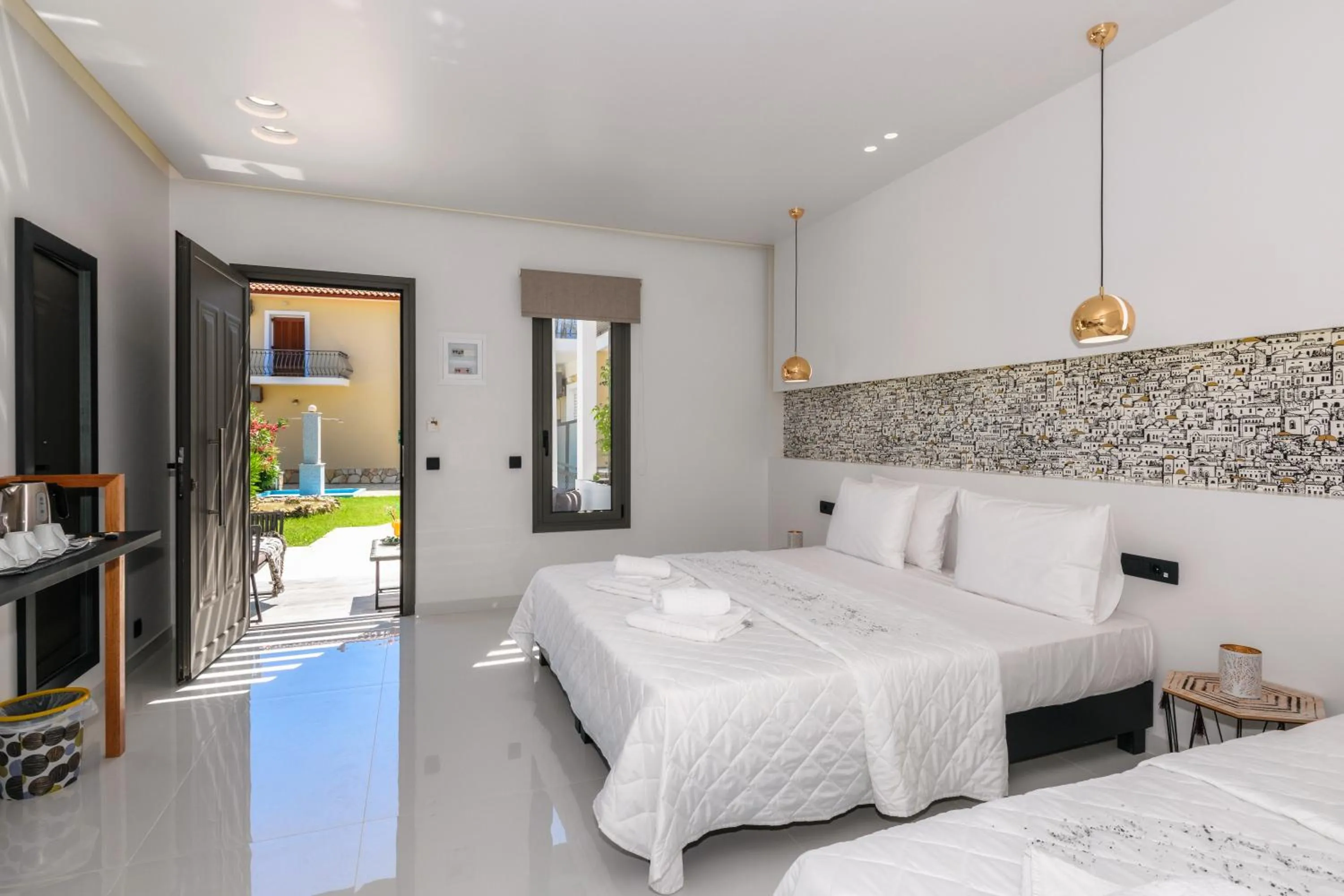 View (from property/room), Bed in Sunny Garden Hotel